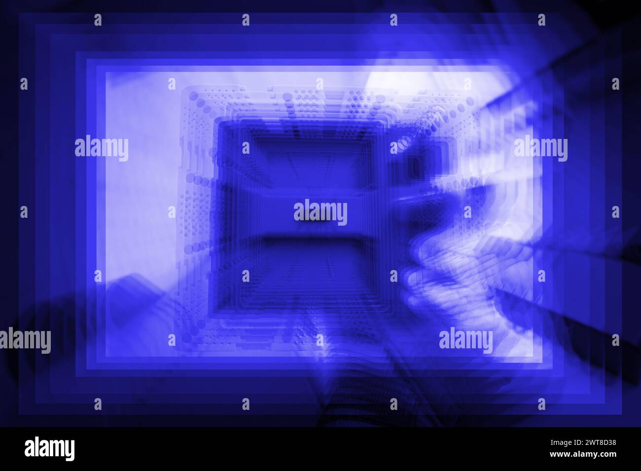 A Blurry Image Of A Refrigerator Standing In The Center Of A Room a-blurry-image-of-a-refrigerator-standing-in-the-center-of-a-room