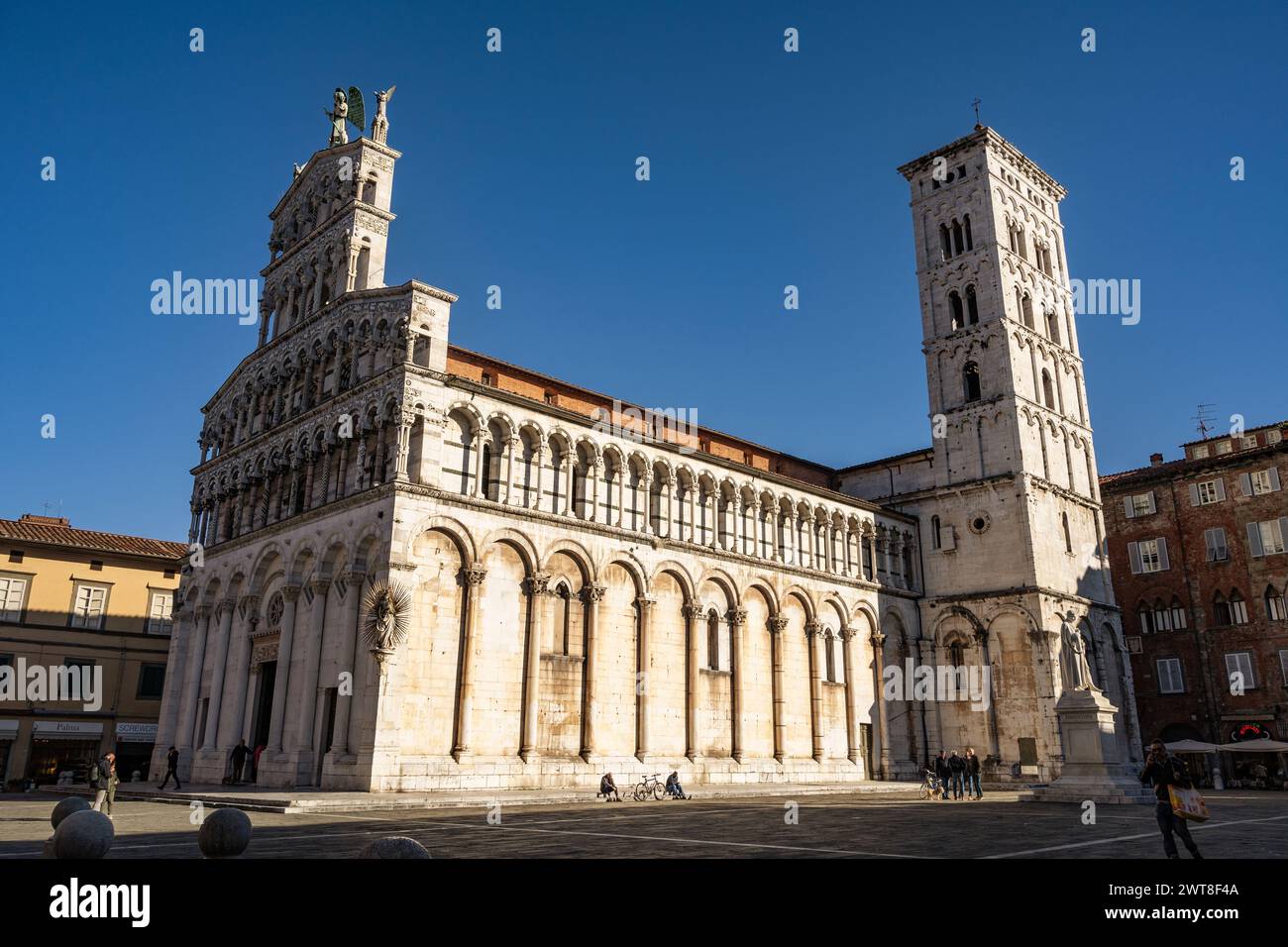 Lucca Italy The Cathedral Of Saint Michele Gothic Style Stock Photo lucca-italy-the-cathedral-of-saint-michele-gothic-style-stock-photo