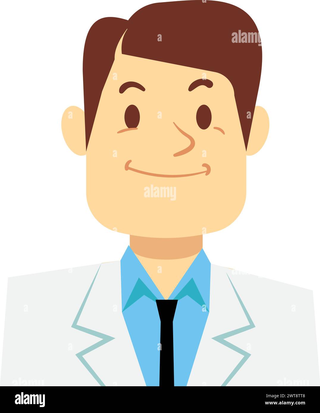 Doctor avatar. Man in lab coat cartoon character Stock Vector