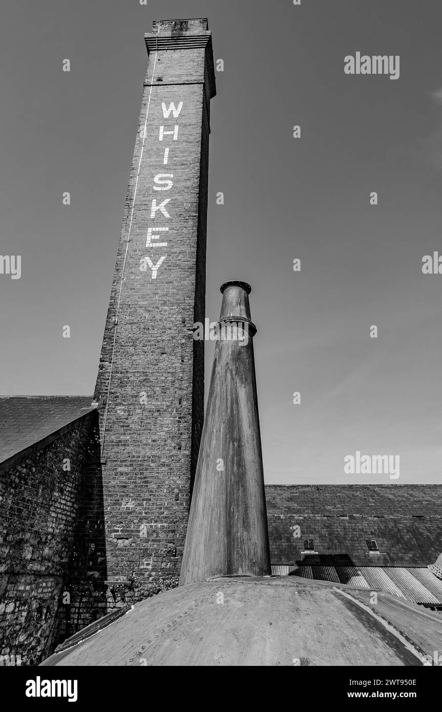 The Kilbeggan Distillery is located on the Brosna River in the town of Kilbeggan, County Westmeath, Ireland. It is currently part of the Beam Suntory Stock Photo