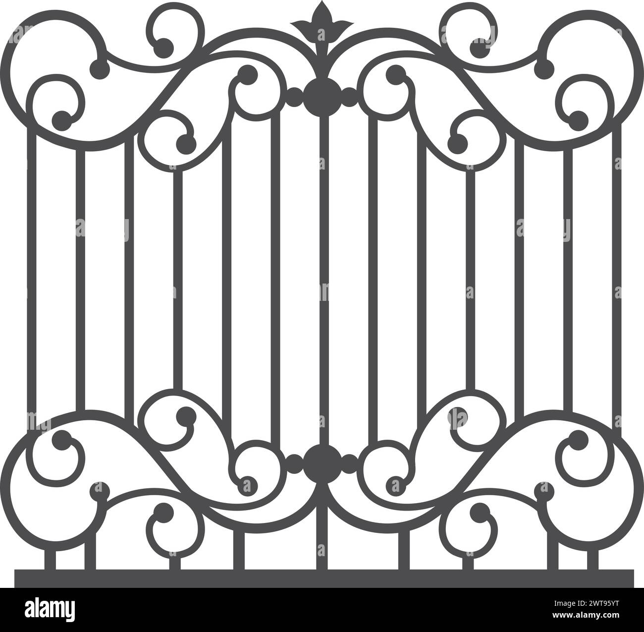 Decorative Iron Gate Ornate Black Vintage Fence Stock Vector Image And Art Alamy 2554