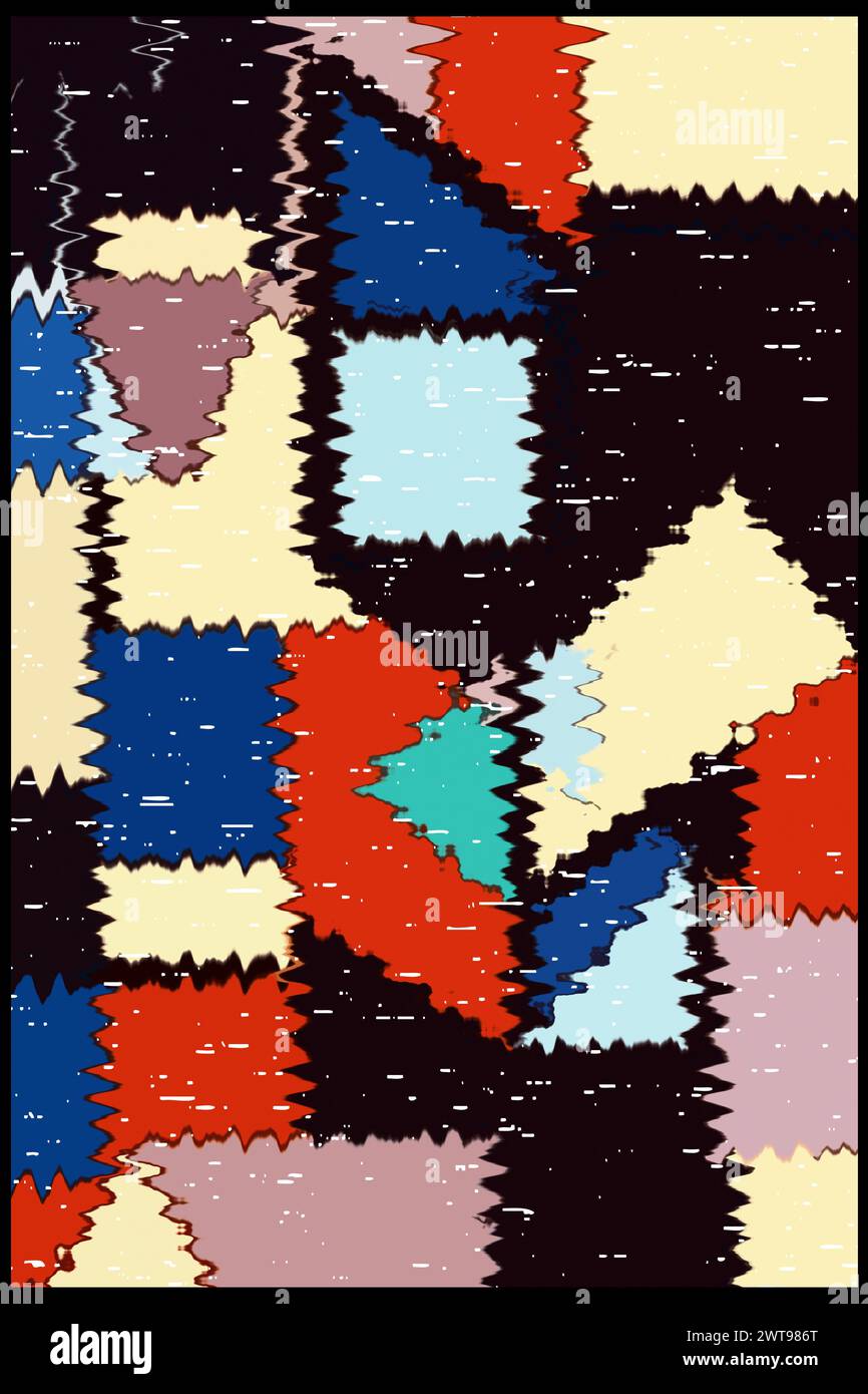 Ikat Graphics Abstract background in Ikat technique. For use on materials, in ...