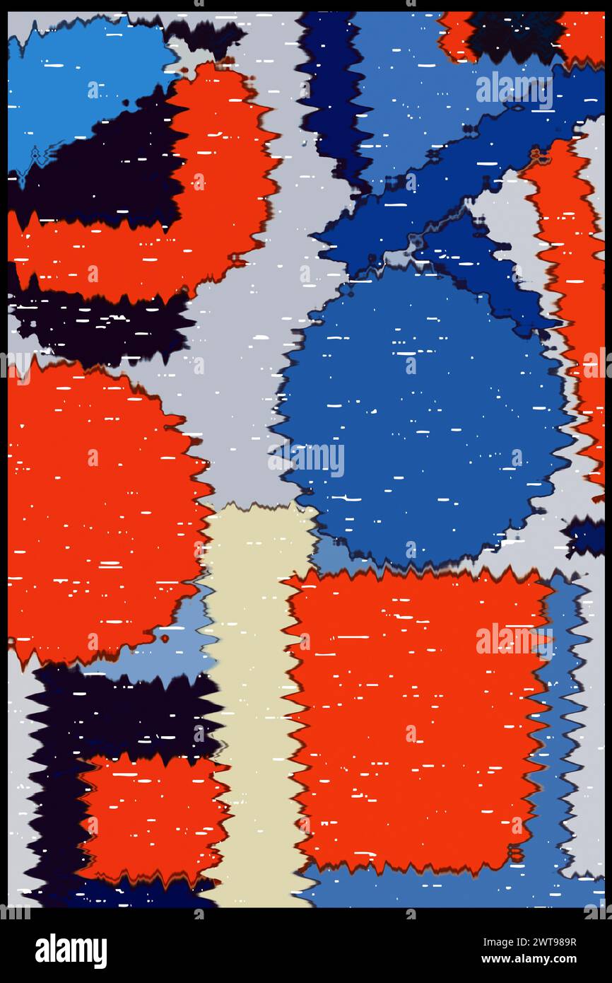 Ikat Graphics Abstract background in Ikat technique. For use on materials, in ...