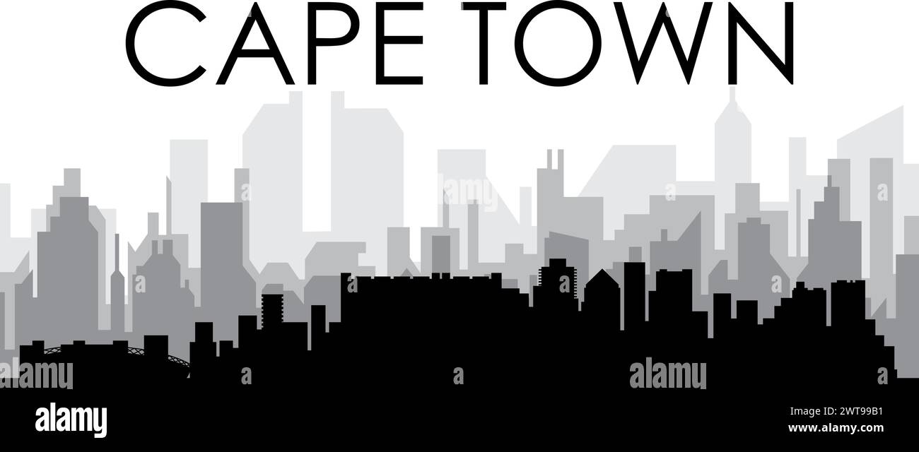 Cityscape skyline panorama of CAPE TOWN, SOUTH AFRICA Stock Vector ...