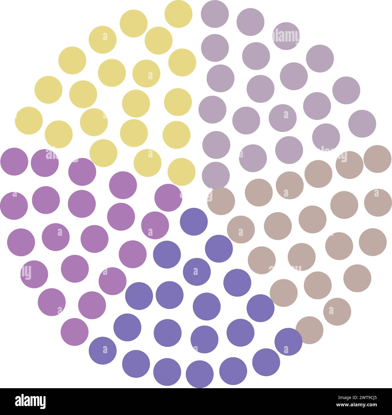 Pie chart dot pattern. Color point icon Stock Vector