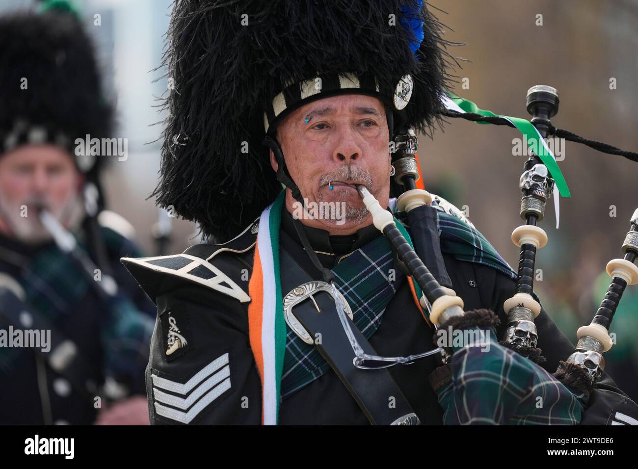 Bagpipers with the Bagpipes & Drums of the Emerald Society, Chicago