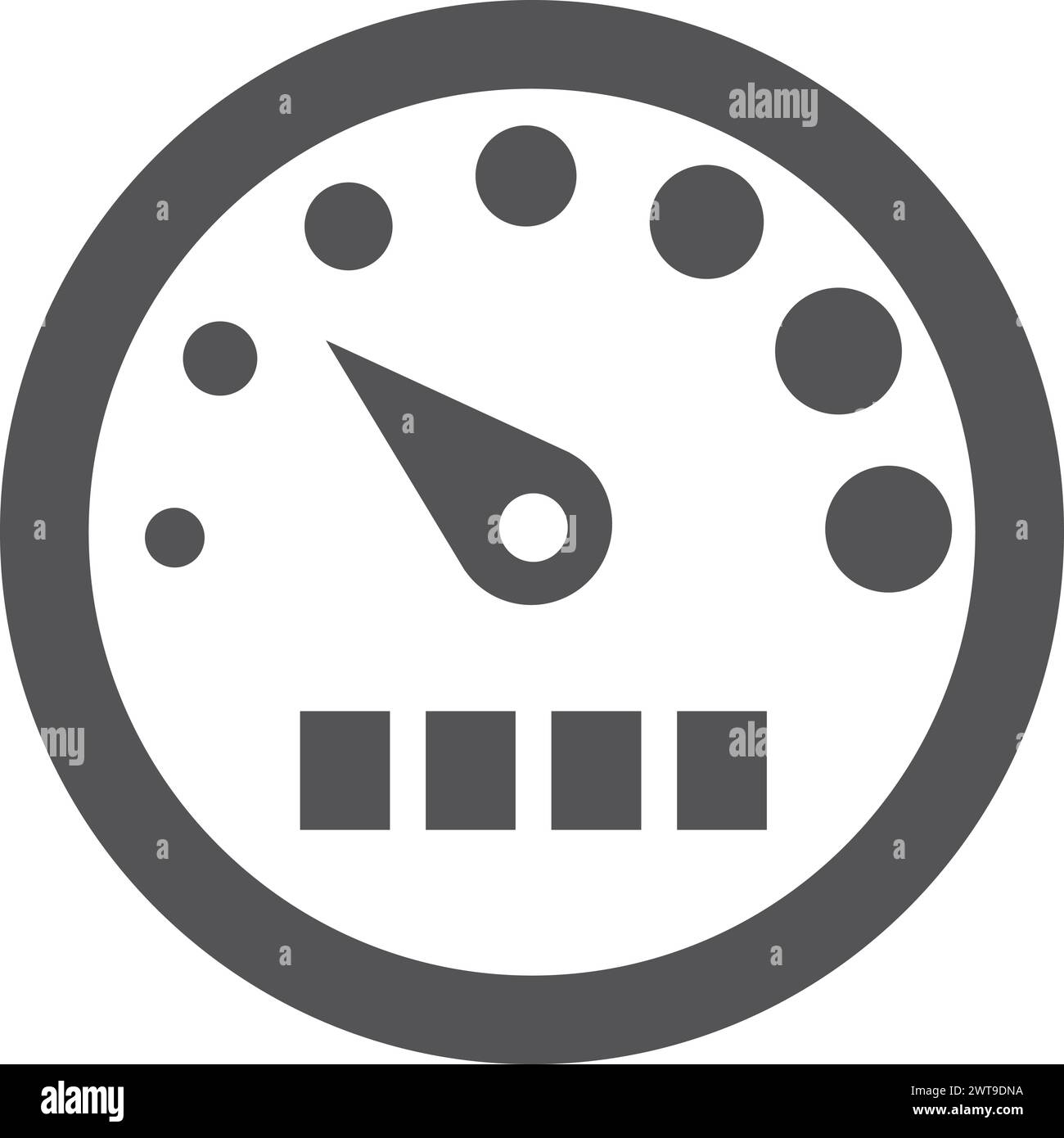 Speedometer black icon. Car dashboard gauge. Speed measure Stock Vector