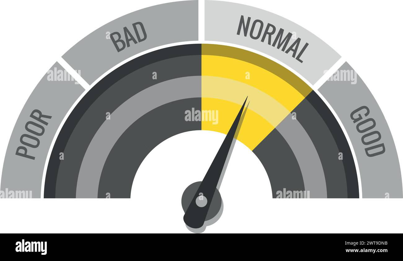 Normal credit score meter. Financial rating gauge Stock Vector Image