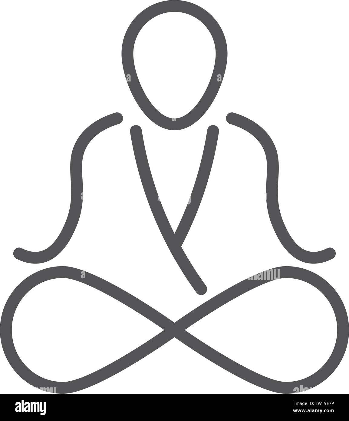 Zen meditation linear icon. Infinite calm symbol Stock Vector
