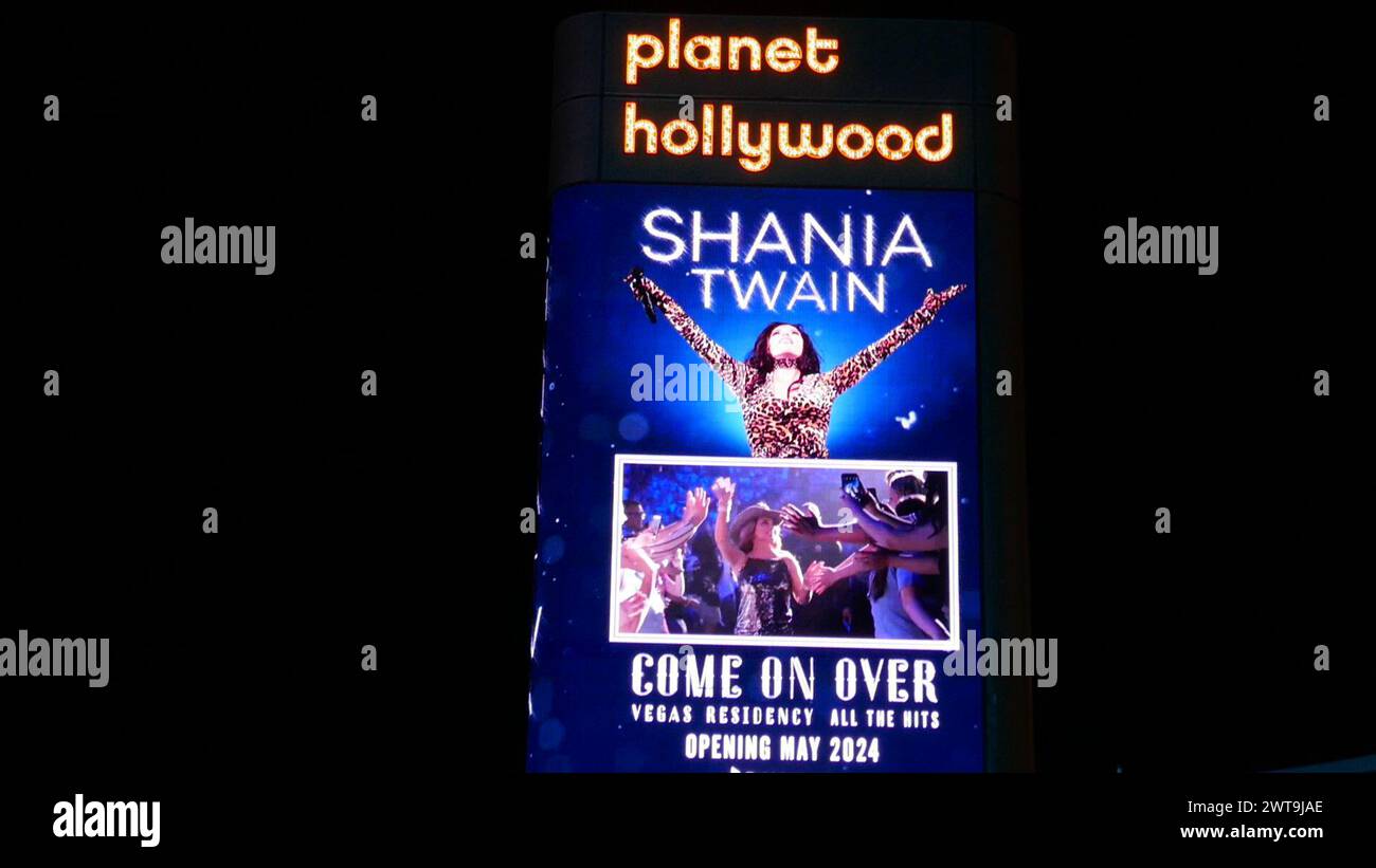Las Vegas, Nevada, USA 7th March 2024 Singer Shania Twain Come on Over