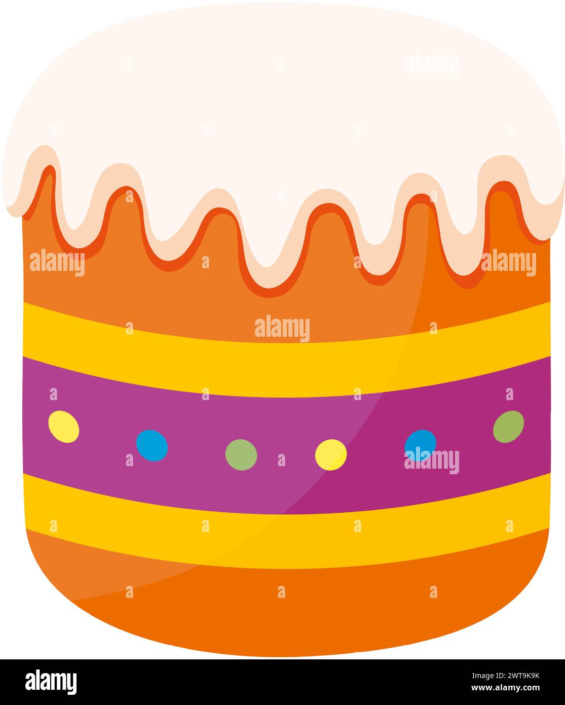 Easter cake with sugar icing. Traditional Easter sweet bread. Festive