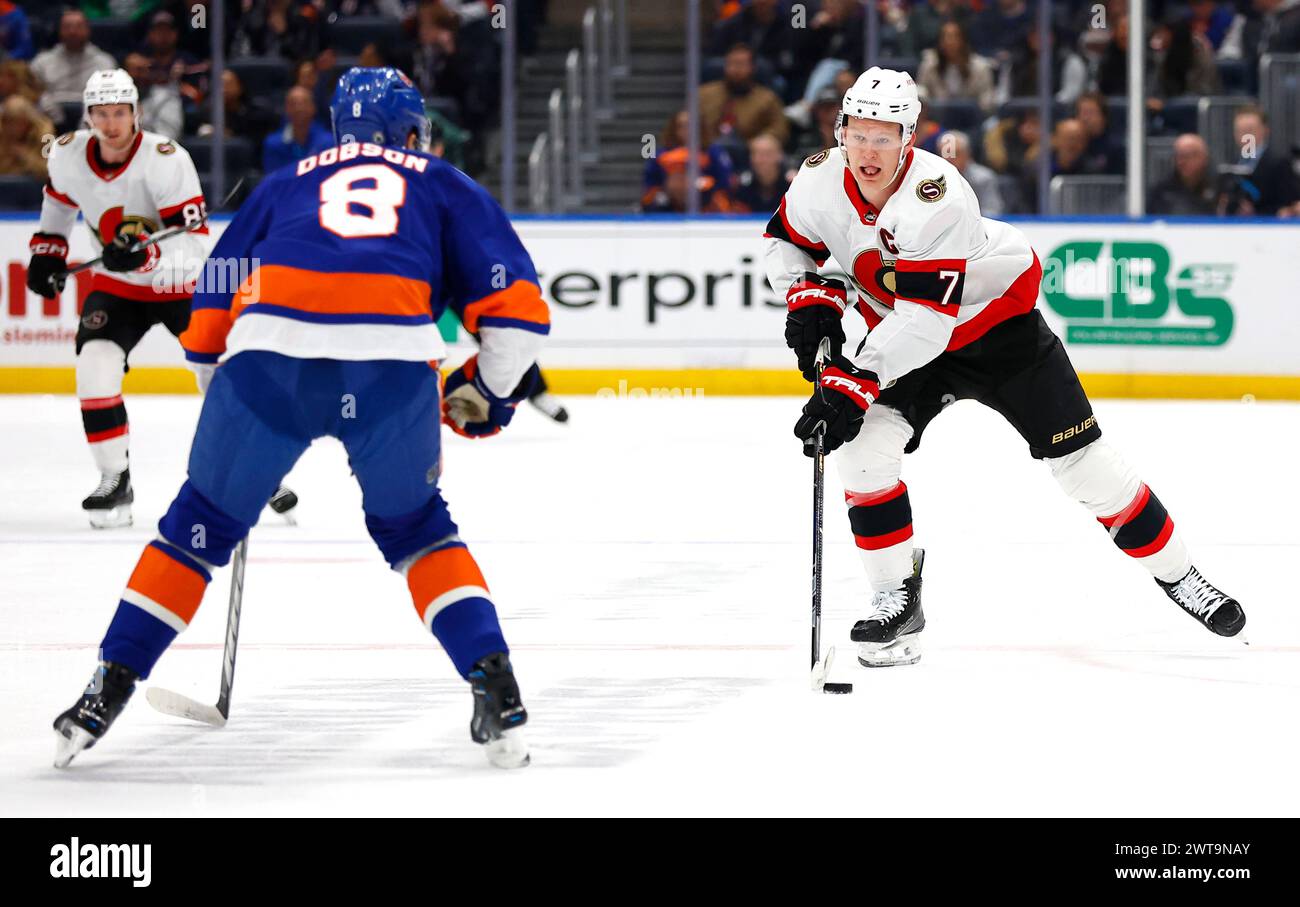 Ottawa Senators left wing Brady Tkachuk (7) skates with the puck ...