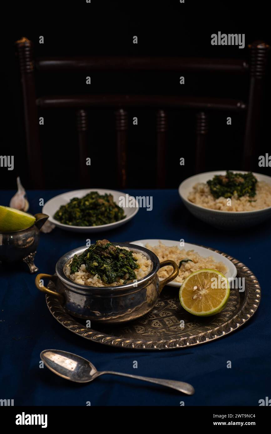 spinach arabic stew Stock Photo Alamy