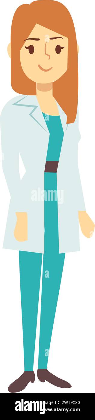 Nurse character. cartoon medical worker. Woman in lab coat Stock Vector