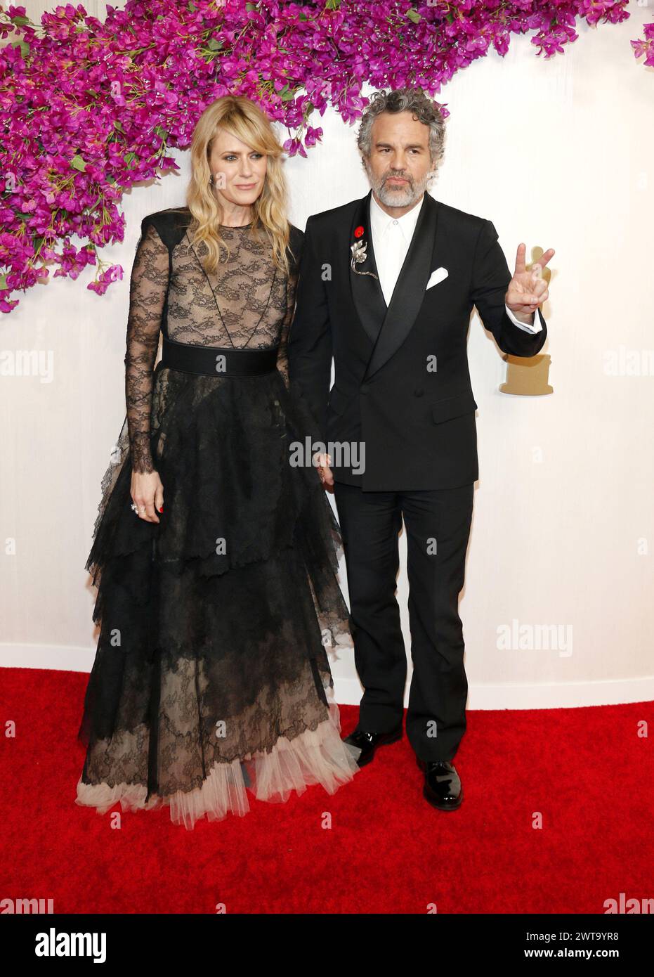 Sunrise Coigney and Mark Ruffalo at the 96th Annual Academy Awards held at the Dolby Theater in Hollywood, USA on March 10, 2024. Stock Photo