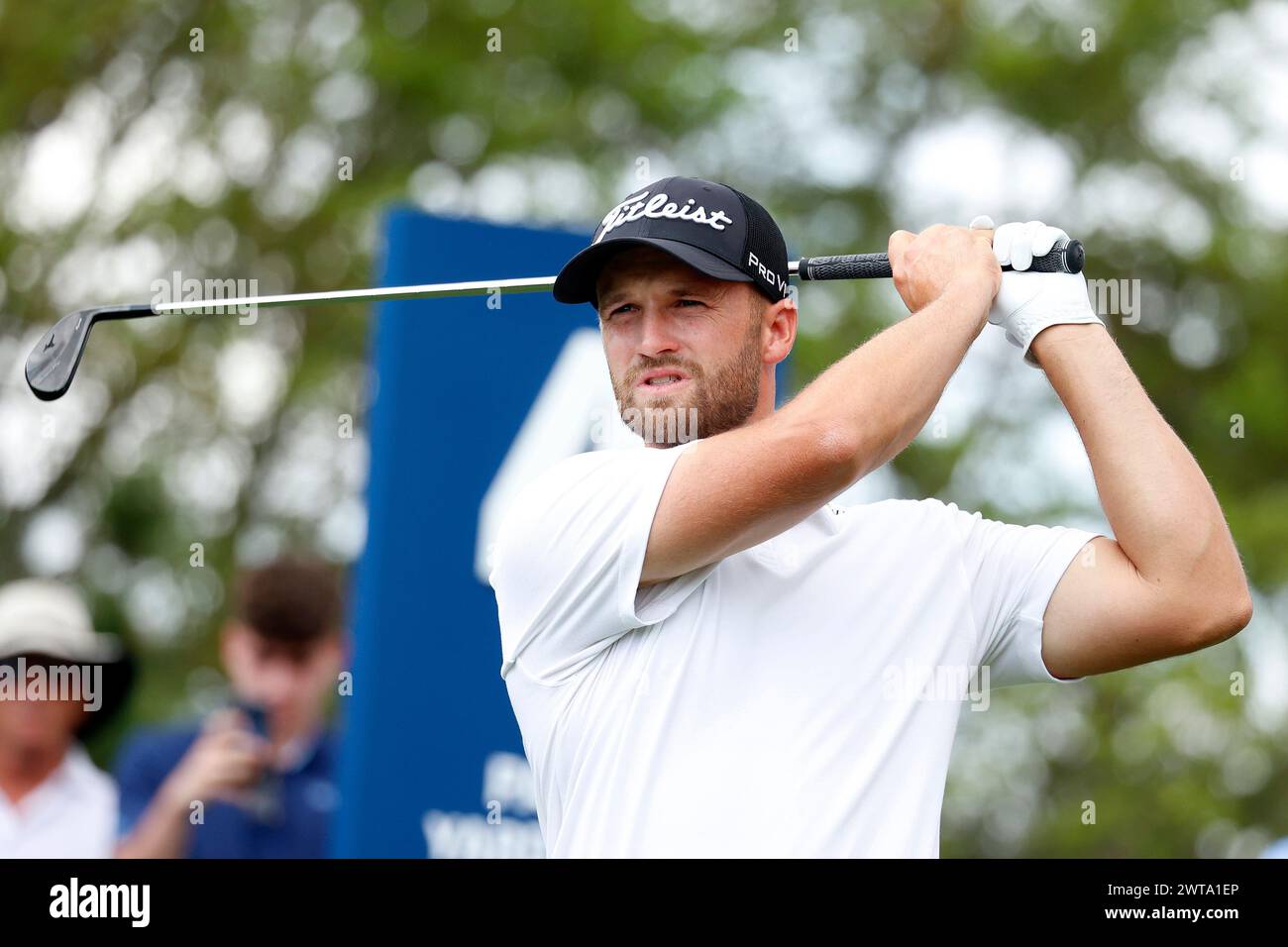 PONTE VEDRA BEACH, FL MARCH 16 PGA golfer Wyndam Clark plays his tee