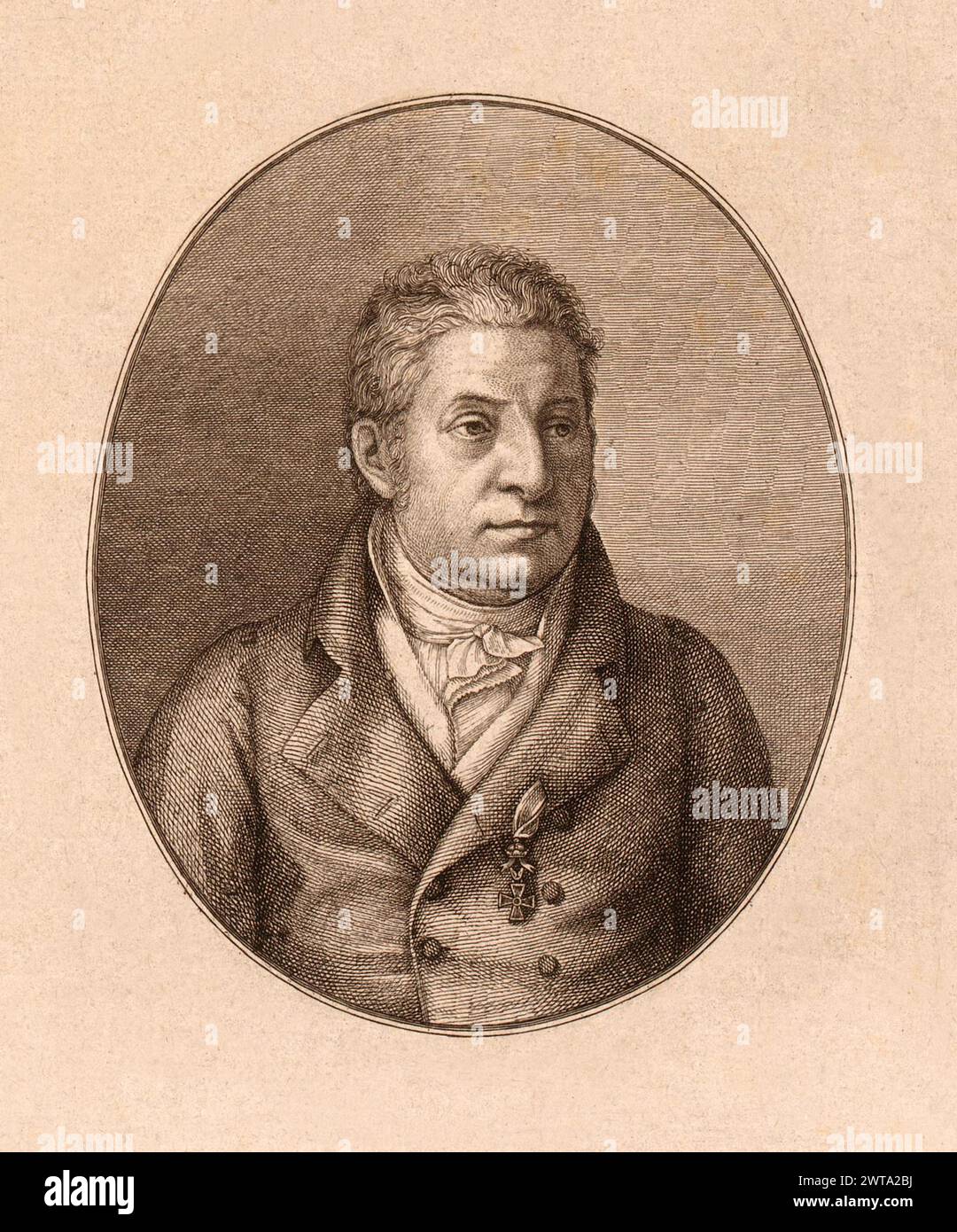 1810 c., AUSTRIA : The austrian painter and engraver ADAM BARTSCH ( 1757 - 1821 ).  Portrait engraved by Heinrich Gustav Adolf Leybold .  - AUTORITRATTO - SELF PORTRAIT - HISTORY - FOTO STORICHE  - ARTS - ARTE  - incisione - engraving - illustration - illustrazione - uomo - man - RITRATTO - PORTRAIT ---  Archivio GBB Stock Photo