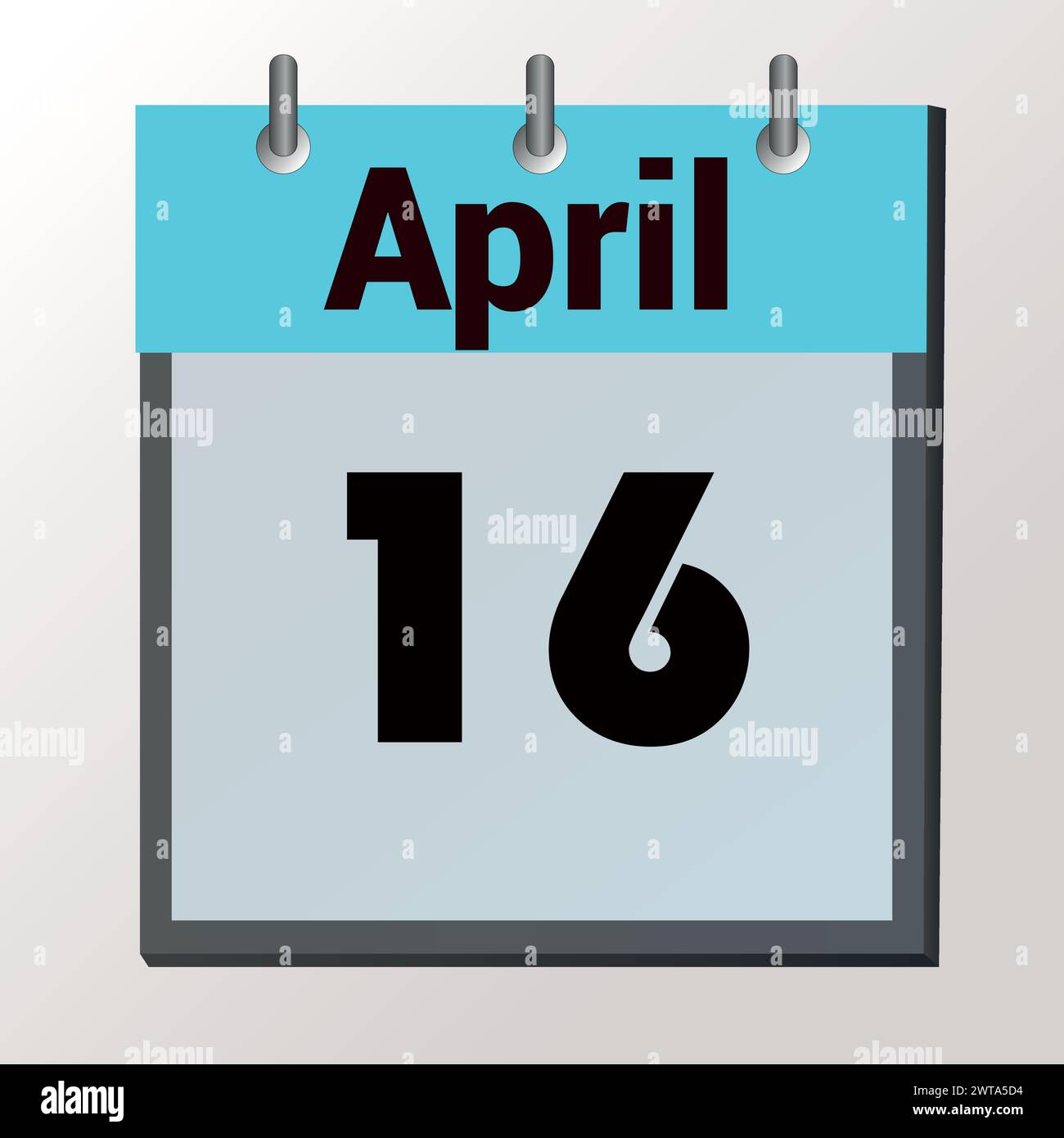 day on the calendar, vector image format, April 16 Stock Vector