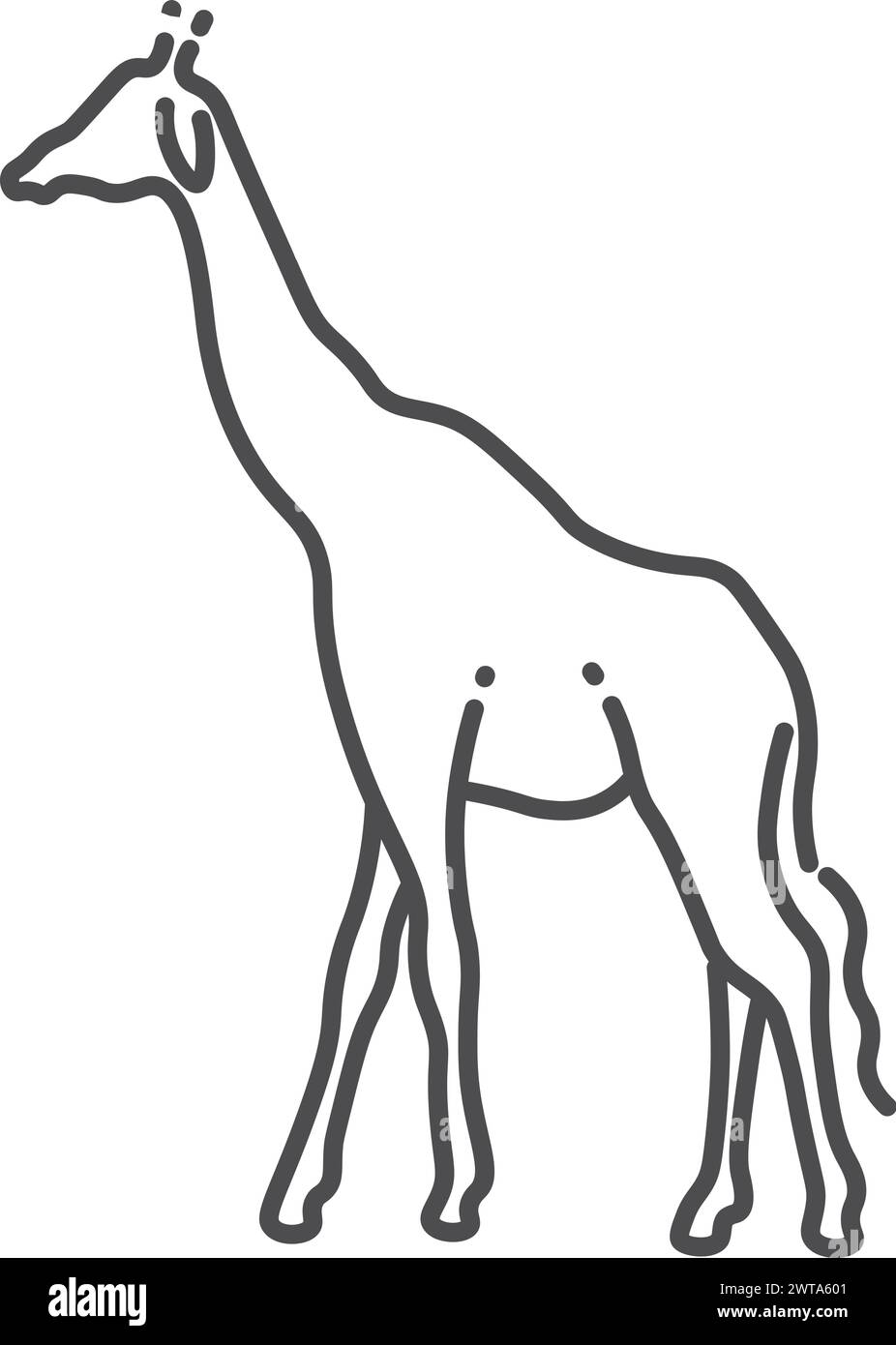 Giraffe line icon. Exotic safari wild animal Stock Vector