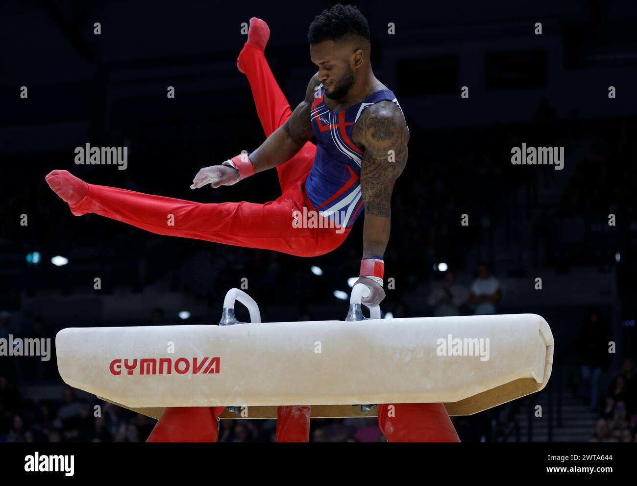 Liverpool, UK. 16th Mar, 2024. 16th March 2024, M&amp;S Bank Arena, Liverpool, England; British Gymnastics Championships Day 3; Courtney Tullock on pommel horse Credit: Action Plus Sports Images/Alamy Live News Stock Photo