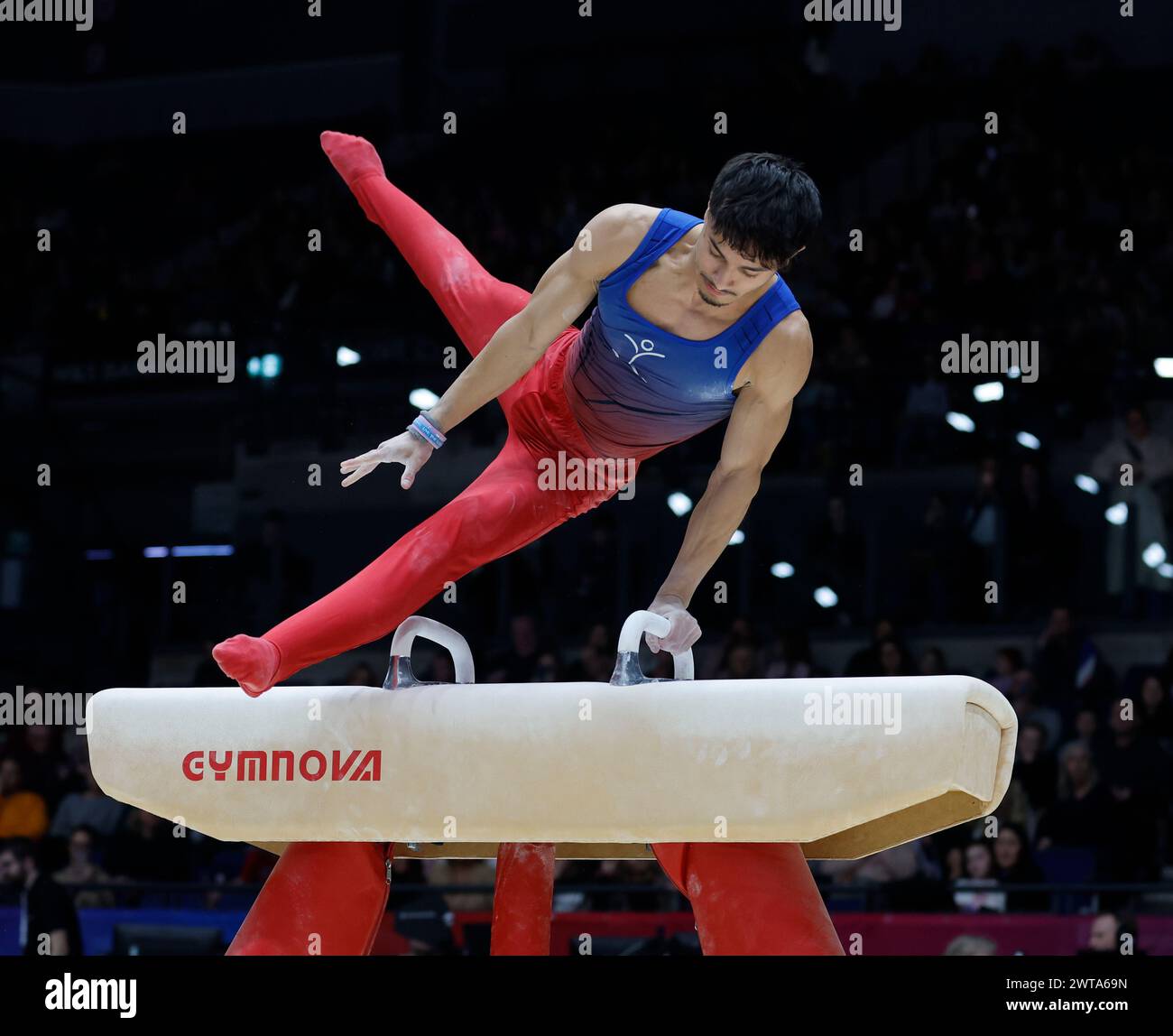 Liverpool, UK. 16th Mar, 2024. 16th March 2024, M&amp;S Bank Arena, Liverpool, England; British Gymnastics Championships Day 3; Jake Jarman on pommel horse Credit: Action Plus Sports Images/Alamy Live News Stock Photo