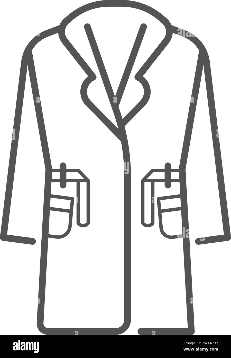 Winter jacket line icon. Outdoor fashion apparel Stock Vector