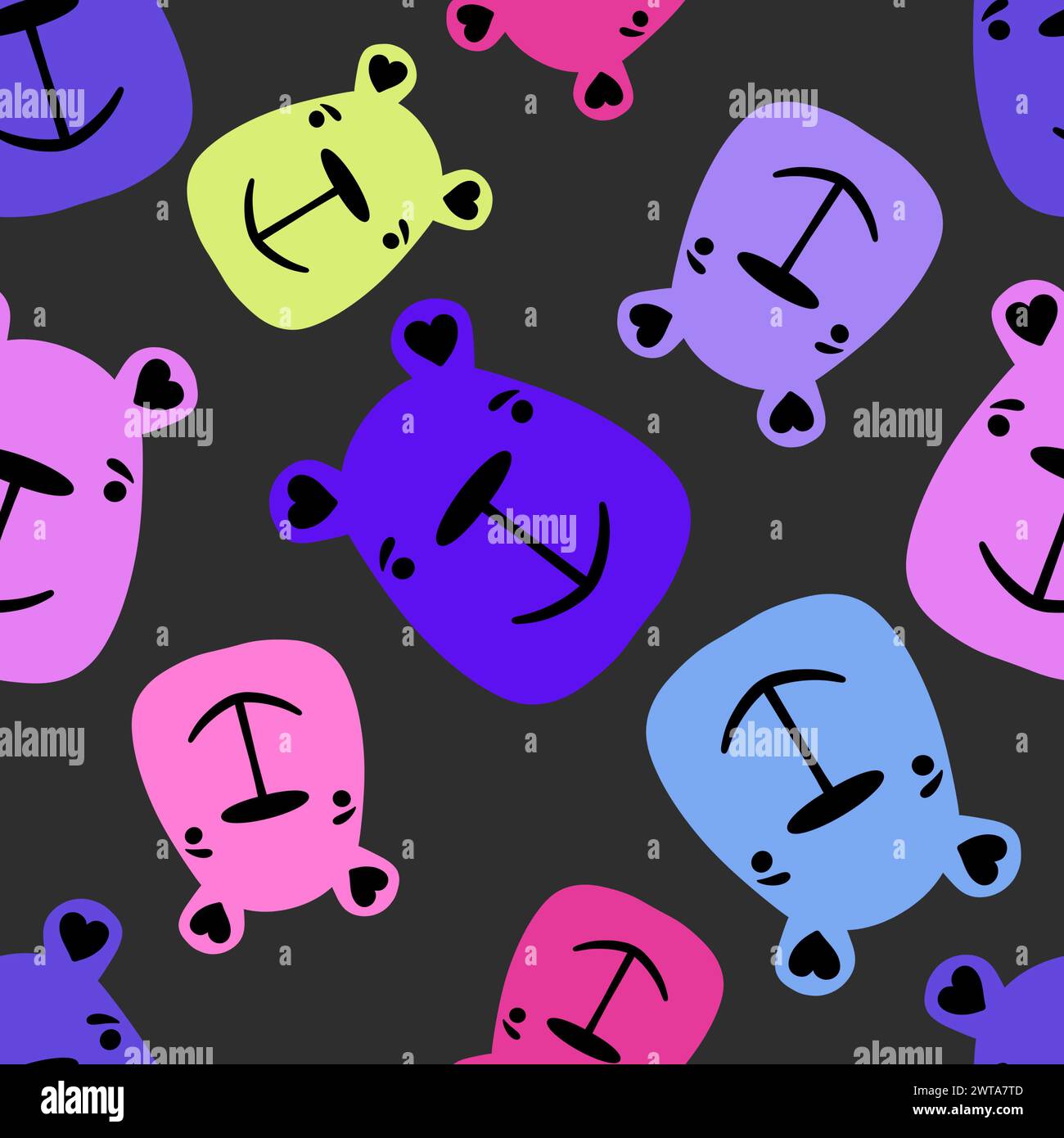 Cartoon animals seamless bears pattern for wrapping paper and fabrics ...