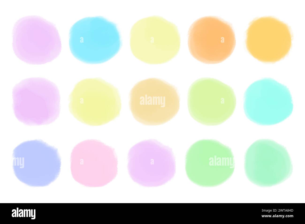 Brush Circle Logo Template Vector Set in Every Color Stock Vector Image ...
