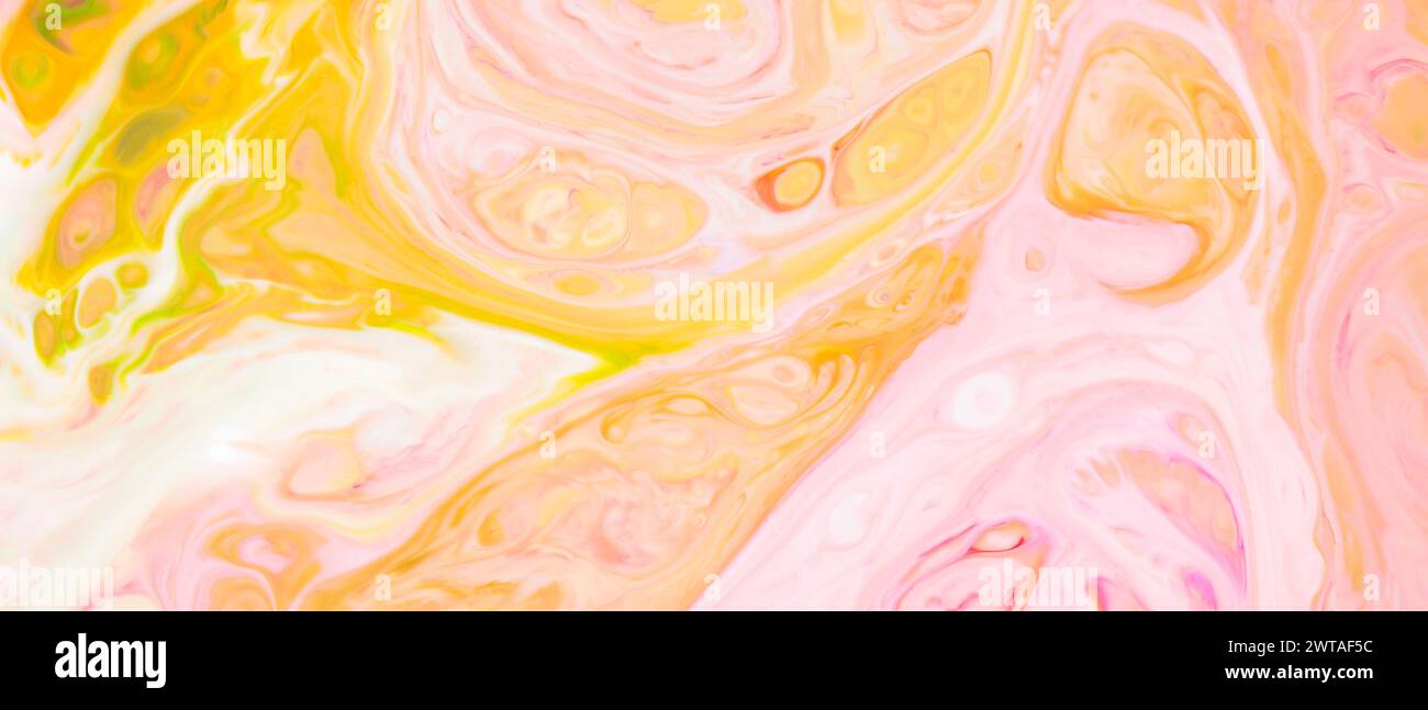 Multicolored Abstract Background with Paint Stains on Liquid Stock Photo