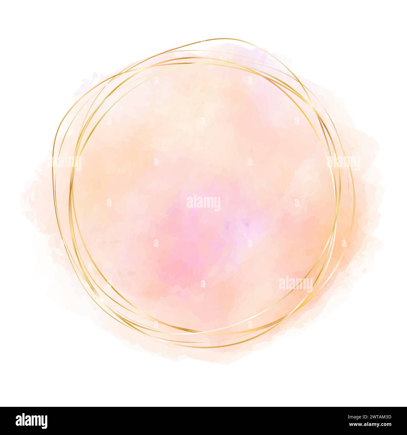 Peach Brush Circle Logo Template Vector Stock Vector