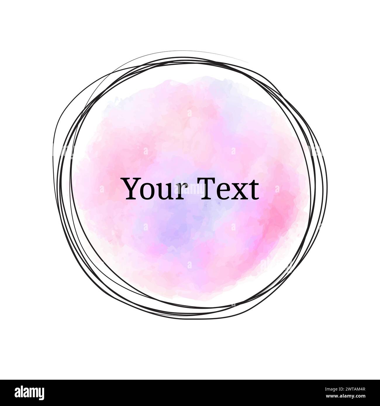 Pink Black Brush Circle Logo Template Vector Stock Vector Image & Art ...