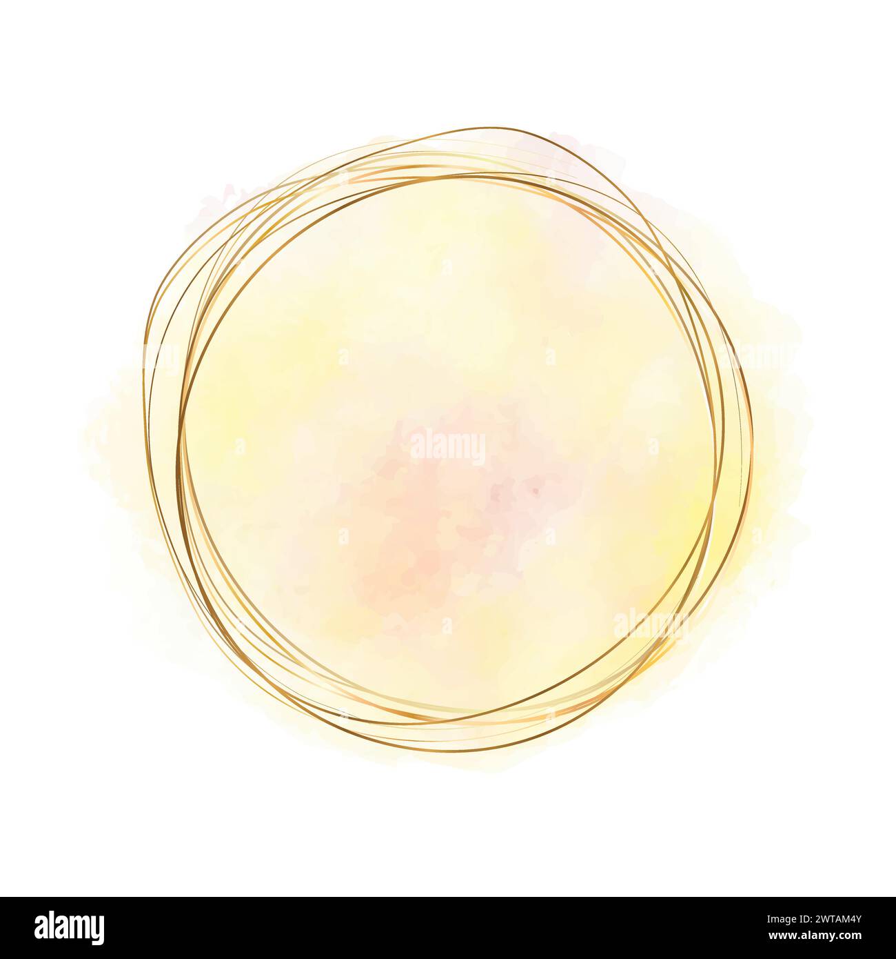 Pastel Yellow Brush Circle Logo Template Vector Stock Vector Image ...