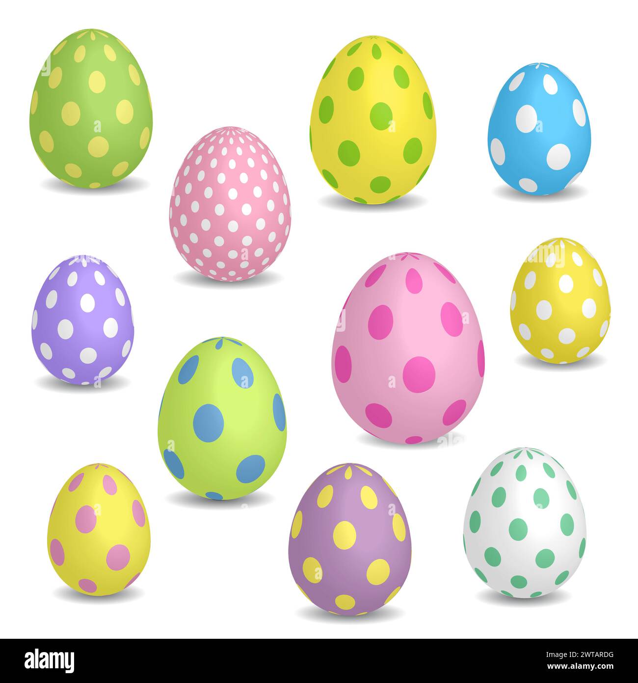Set of colorful Easter eggs Stock Vector