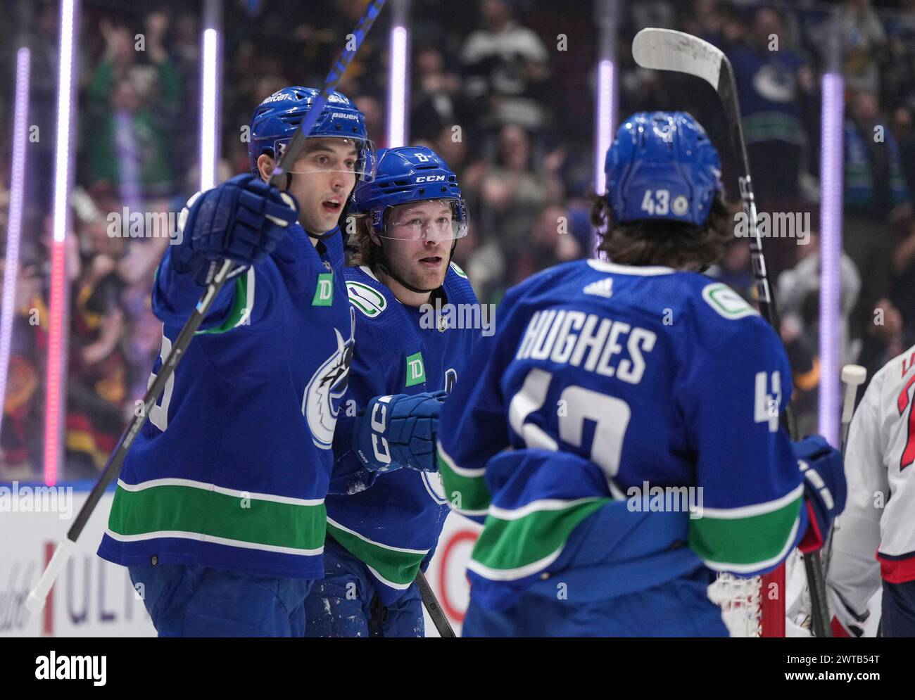 Vancouver Canucks' Brock Boeser (8) Celebrates His Goal Against The ...