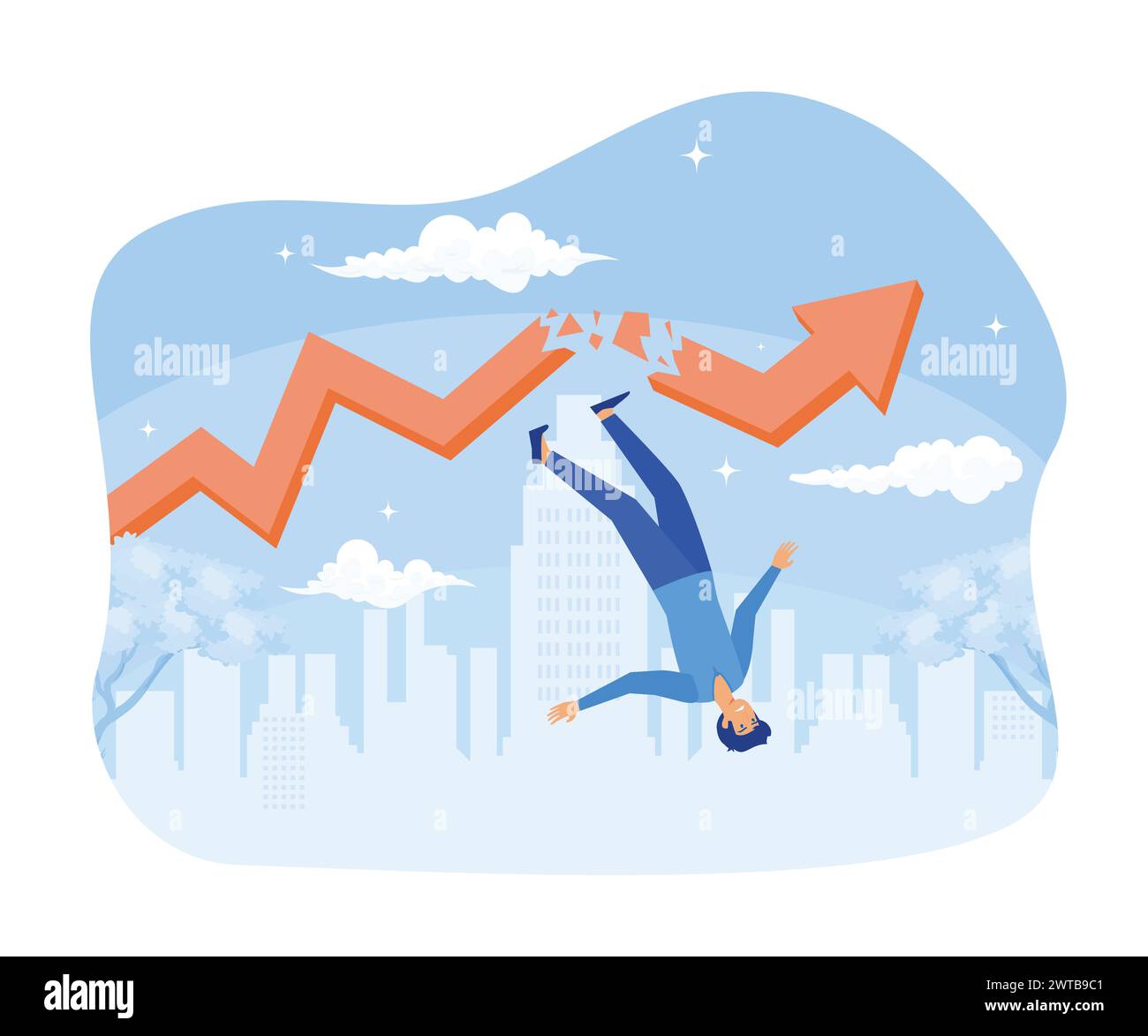 Economic downturn. Impact of the economic and financial crisis. graph ...