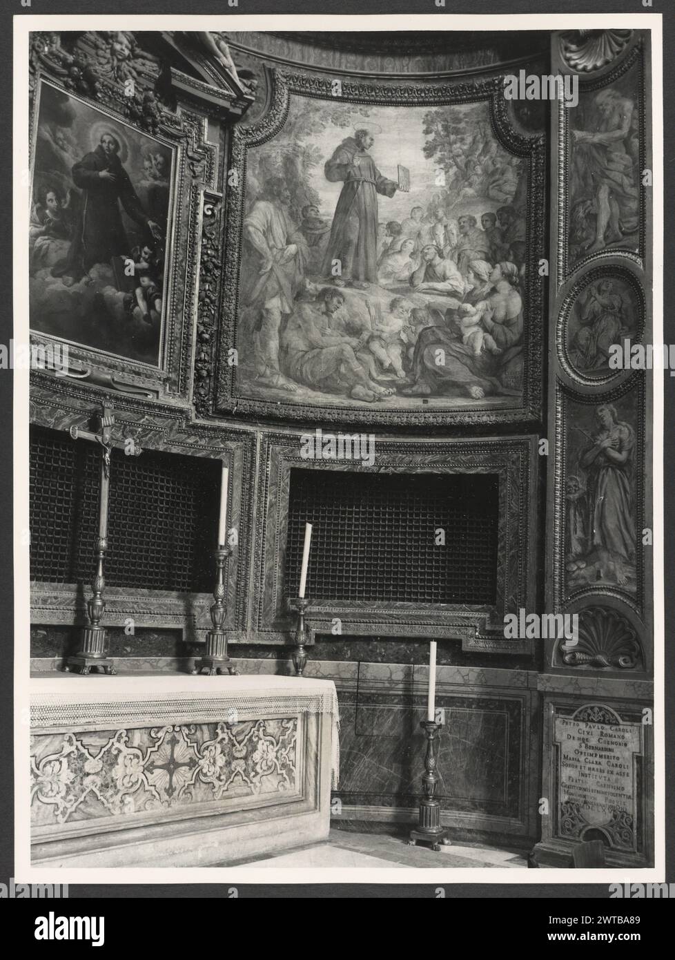 Lazio Roma Rome S. Bernardino. Hutzel, Max 1960-1990 Post-medieval: 17th century architecture (1625), paintings on canvas, fresco paintings, church furnishings German-born photographer and scholar Max Hutzel (1911-1988) photographed in Italy from the early 1960s until his death. The result of this project, referred to by Hutzel as Foto Arte Minore, is thorough documentation of art historical development in Italy up to the 18th century, including objects of the Etruscans and the Romans, as well as early Medieval, Romanesque, Gothic, Renaissance and Baroque monuments. Images are organized by geo Stock Photo
