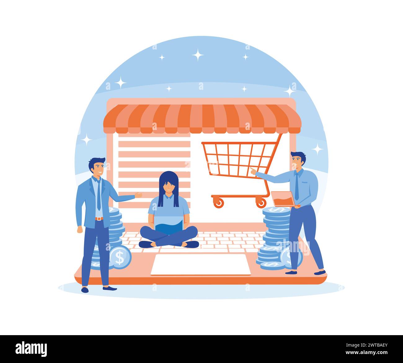 Order confirmation concept. Online internet shopping sale buy purchase process, online payment. flat vector modern illustration Stock Vector