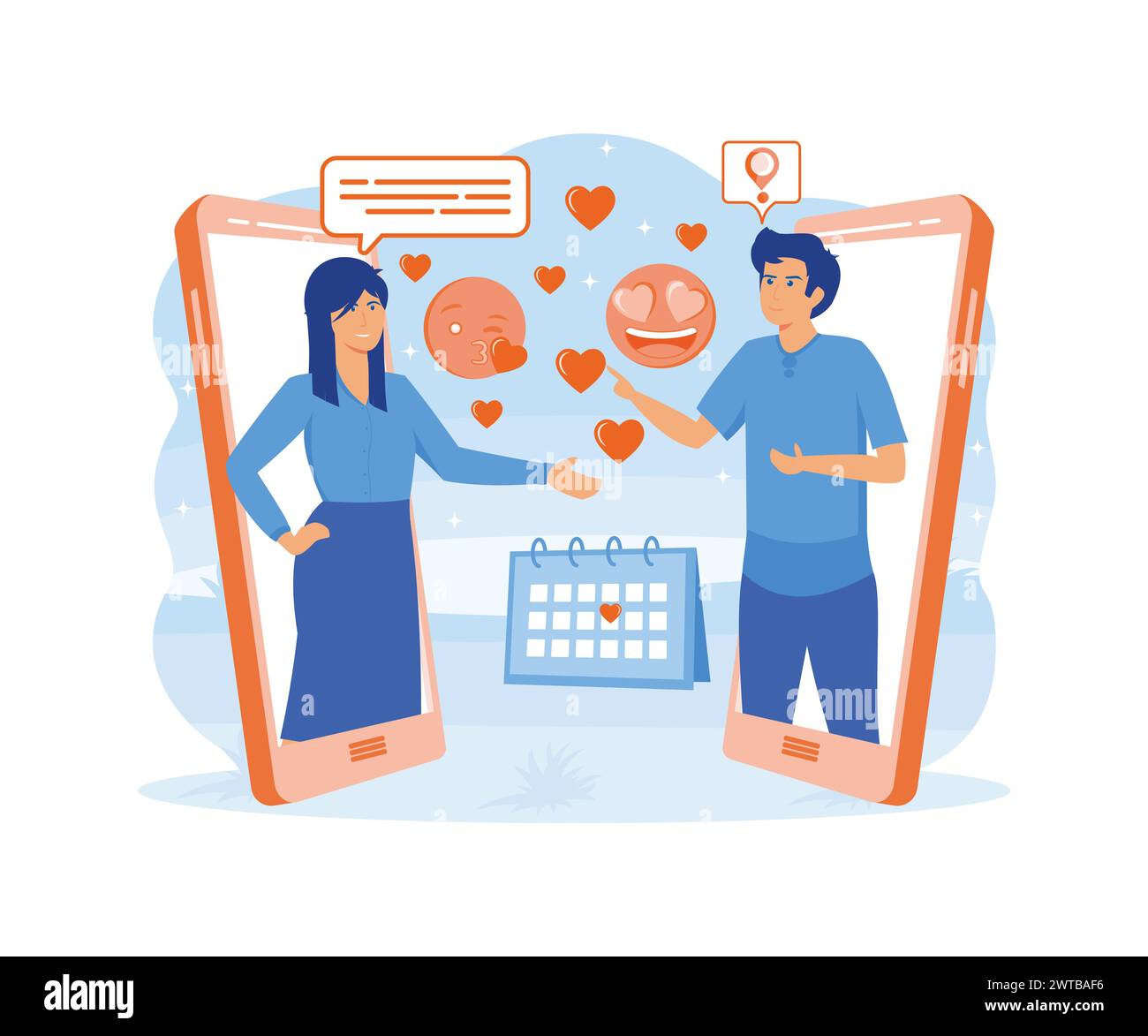Romantic couple illu vector vectors hi-res stock photography and images ...