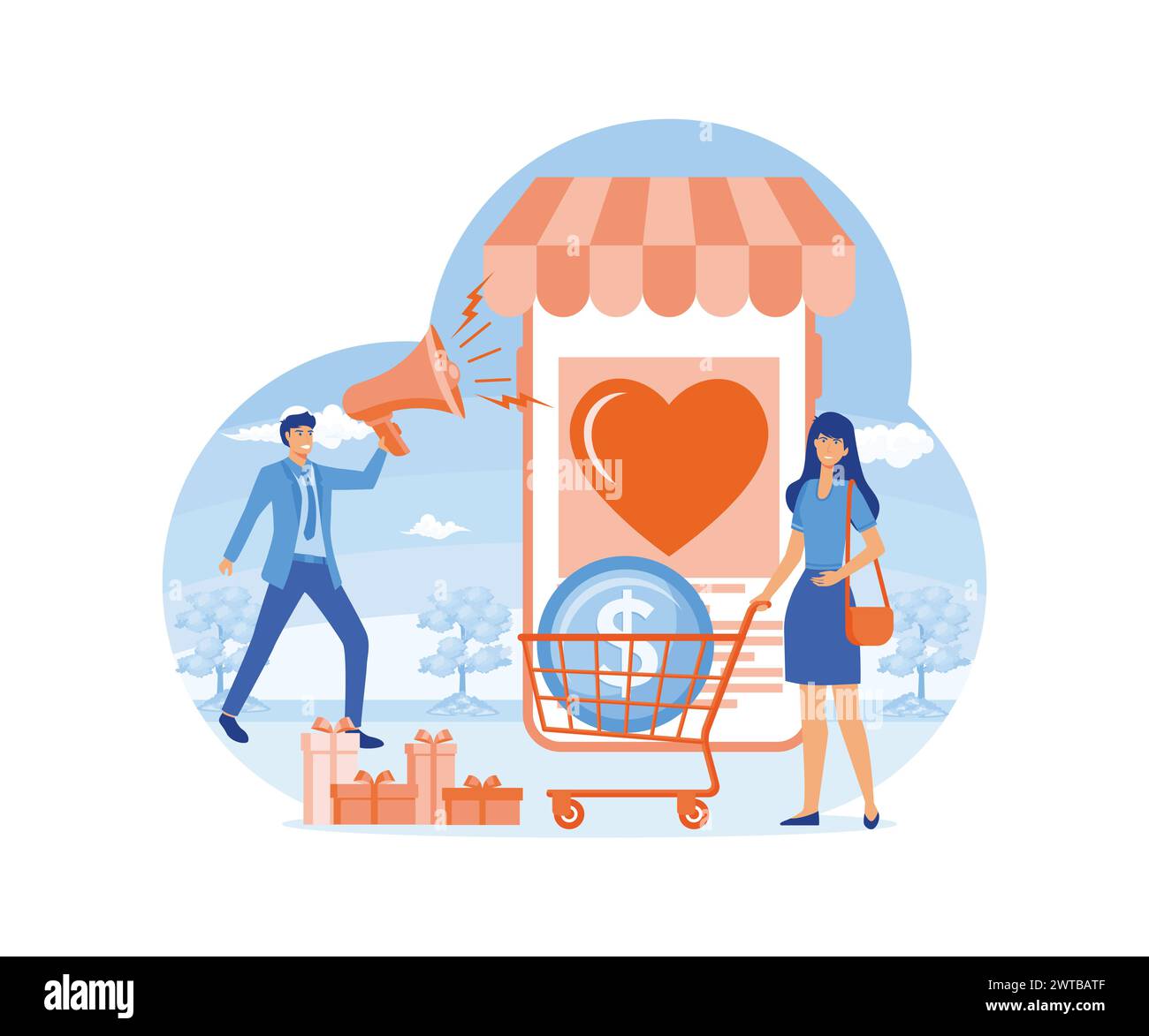 Order confirmation concept. Online internet shopping sale buy purchase process, online payment, customer service and delivery, mobile shopping. flat v Stock Vector