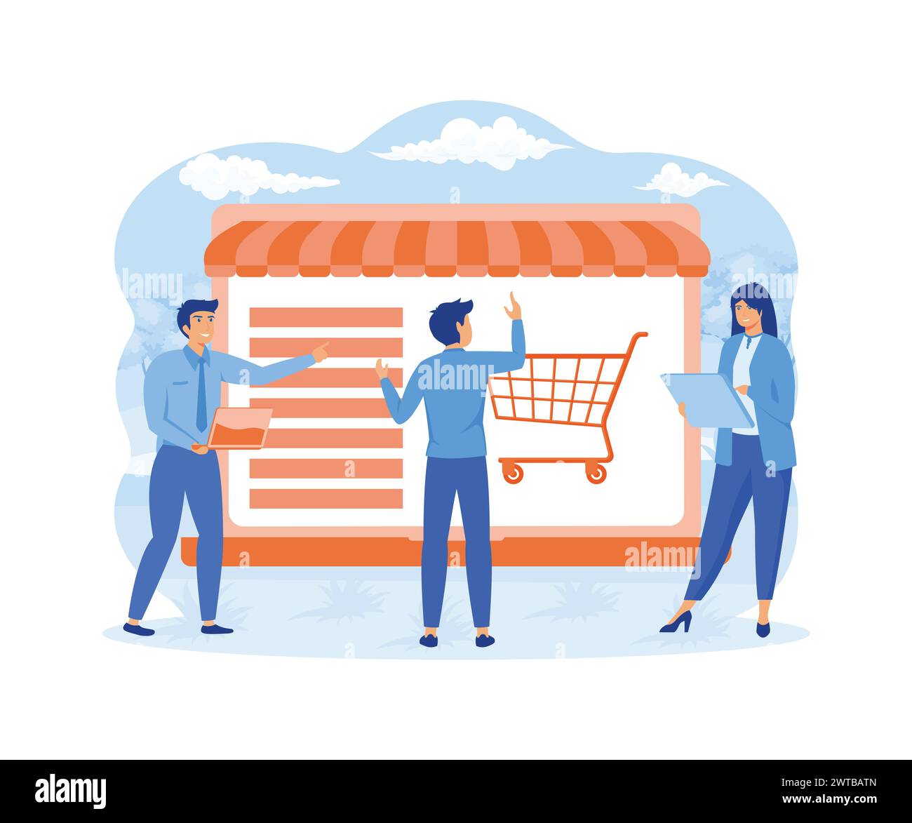 Order confirmation concept. Online internet shopping sale buy purchase process. flat vector modern illustration Stock Vector
