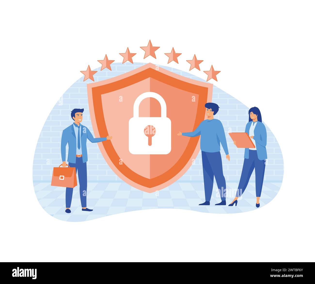 General rules for data protection GDPR. The European Commission strengthens and unifies the protection of personal data. flat vector modern illustrati Stock Vector