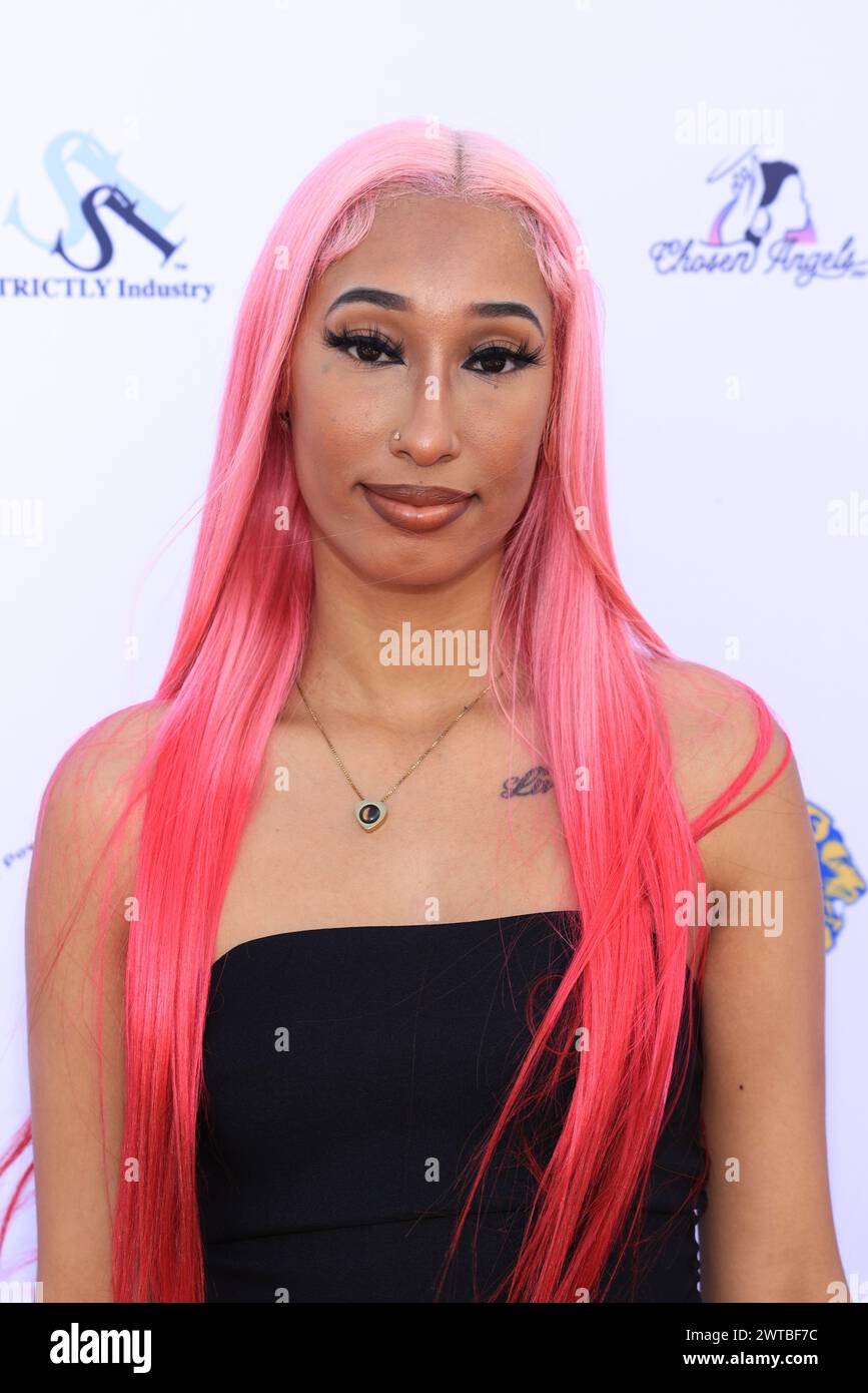 Los Angeles, California, USA. 9th March, 2024. Music artist London attending the Prom Expo Unlimited Honors Tiffany Haddish’s She Ready Foundation at the Earvin 'Magic' Johnson Park & Community Event Center in Los Angeles, California.  Credit: Sheri Determan Stock Photo