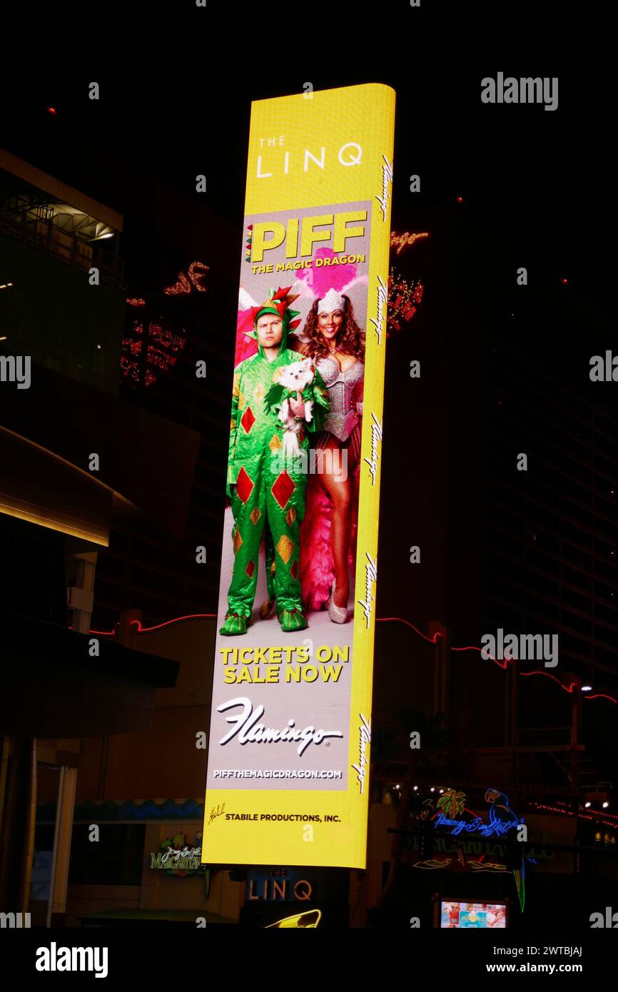 Las Vegas, Nevada, USA 7th March 2024 Piff The Magic Dragon Billboard ...