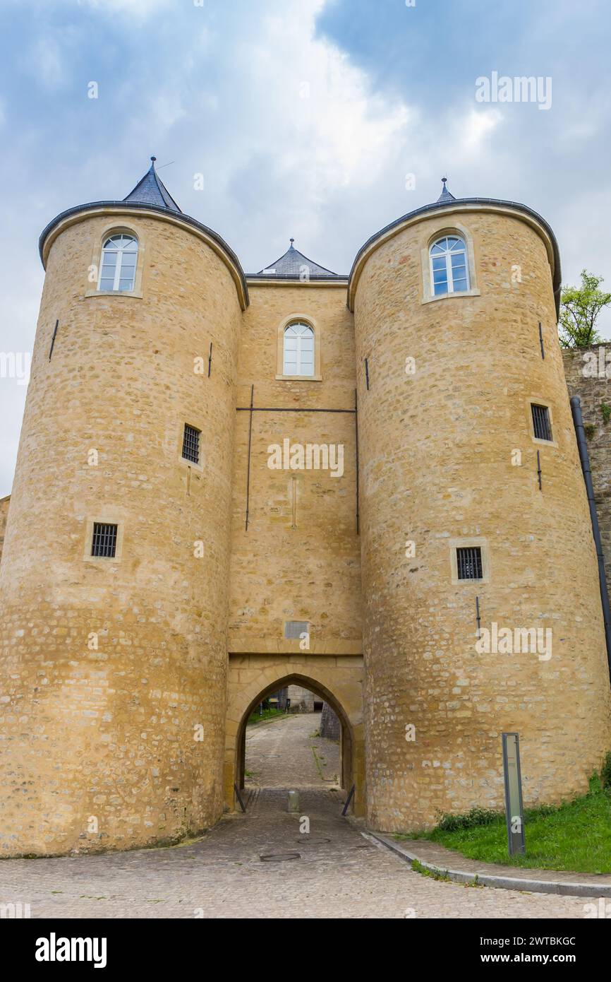Gate of the tree towers in Luxembourg city Stock Photo