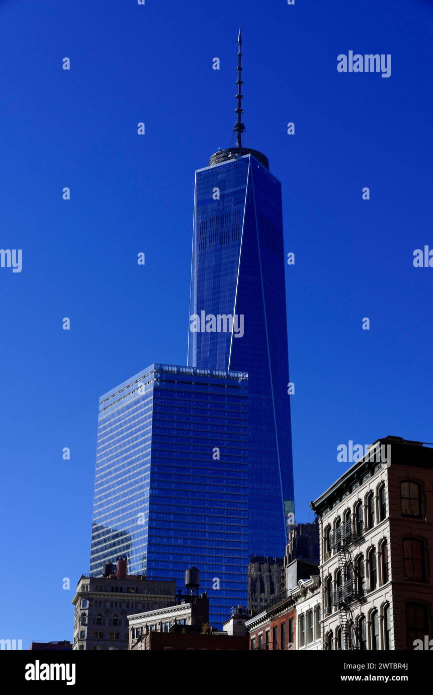 Freedom Tower or One World Trade Centre, South Manhattan, Manhattan, New York City, USA, North America Stock Photo