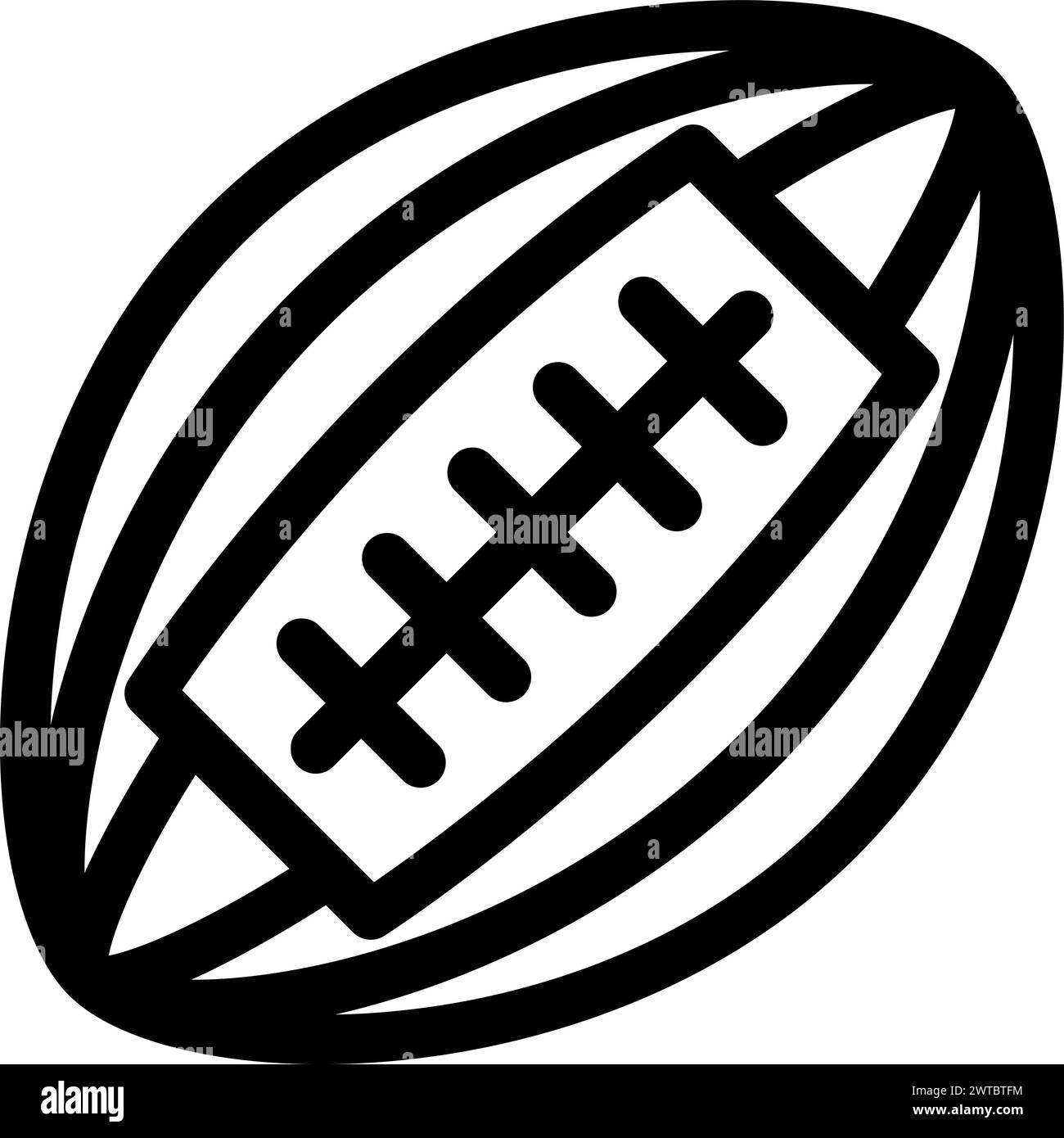 American football line icon. Rugby ball symbol Stock Vector