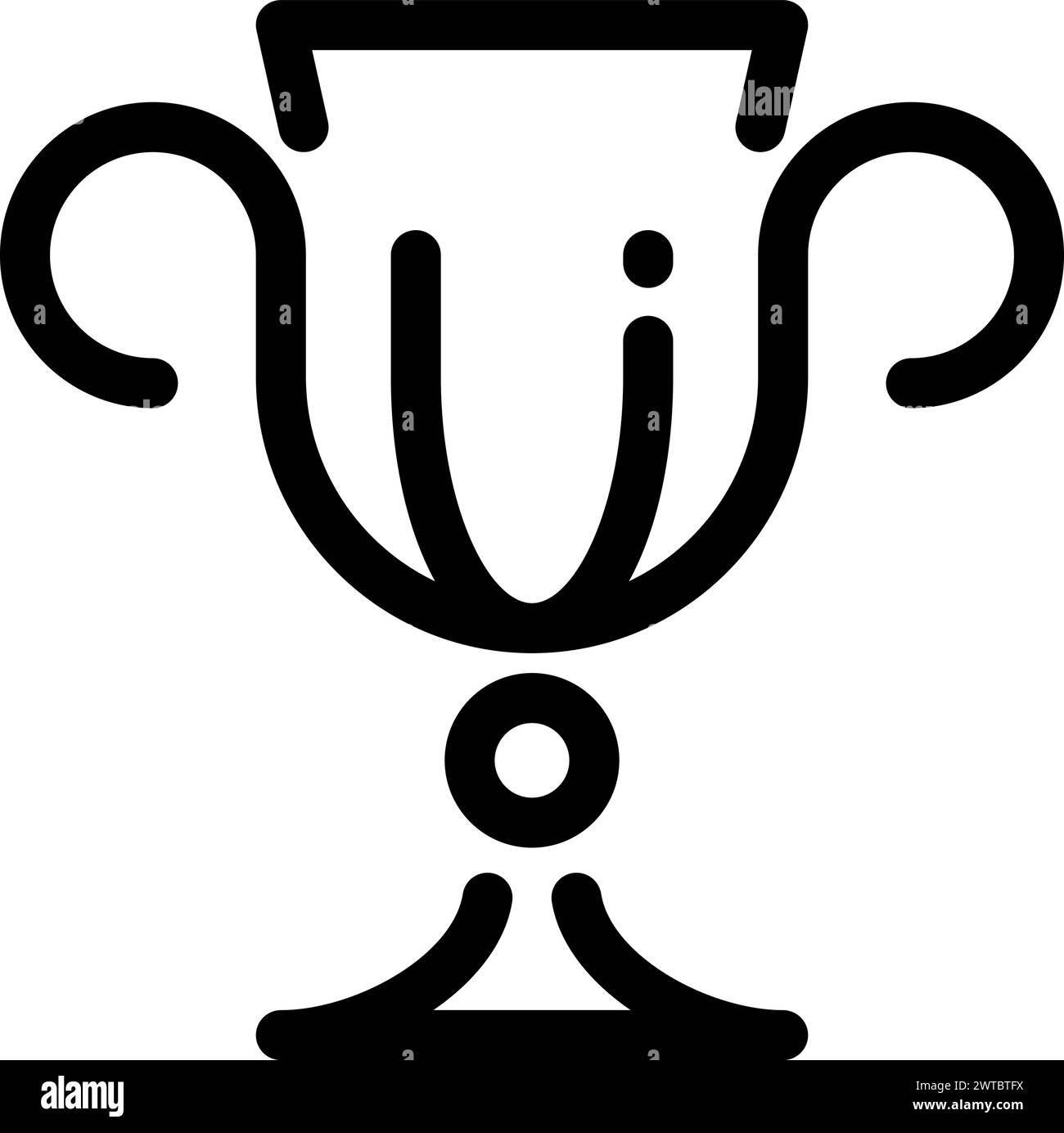 Trophy cup line icon. Champion victory symbol Stock Vector