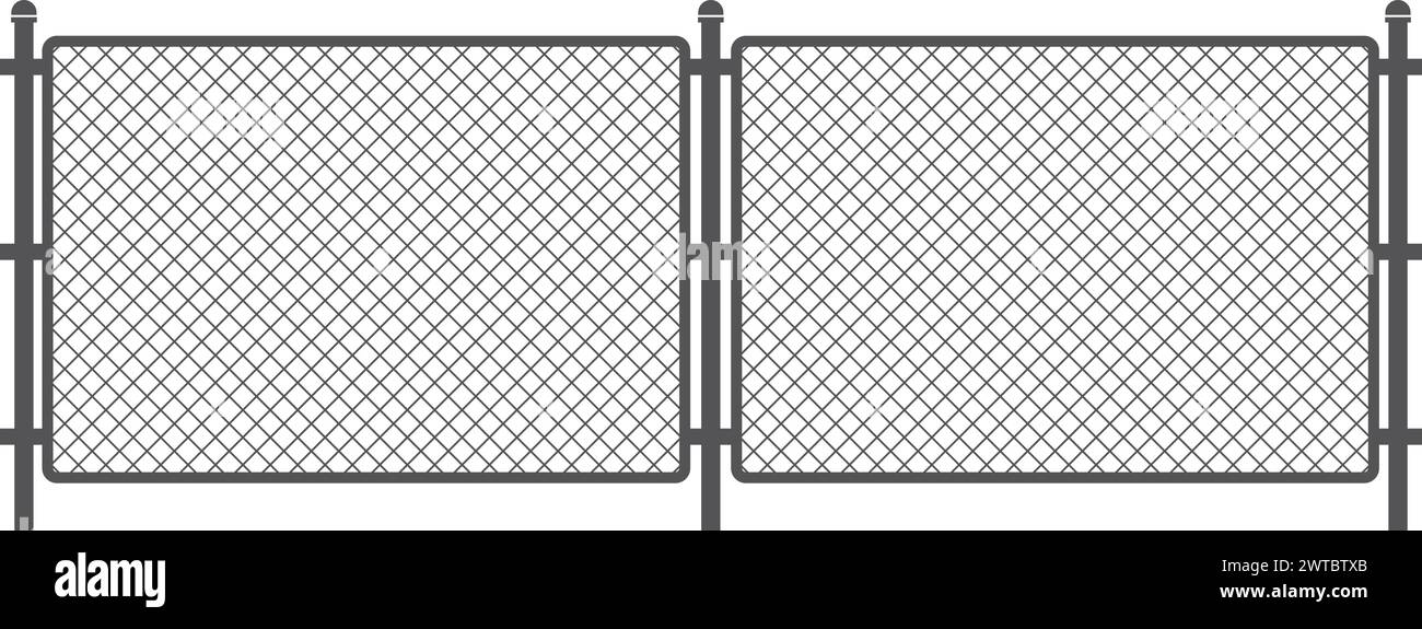 Metal grid fence. Barrier construction black icon Stock Vector