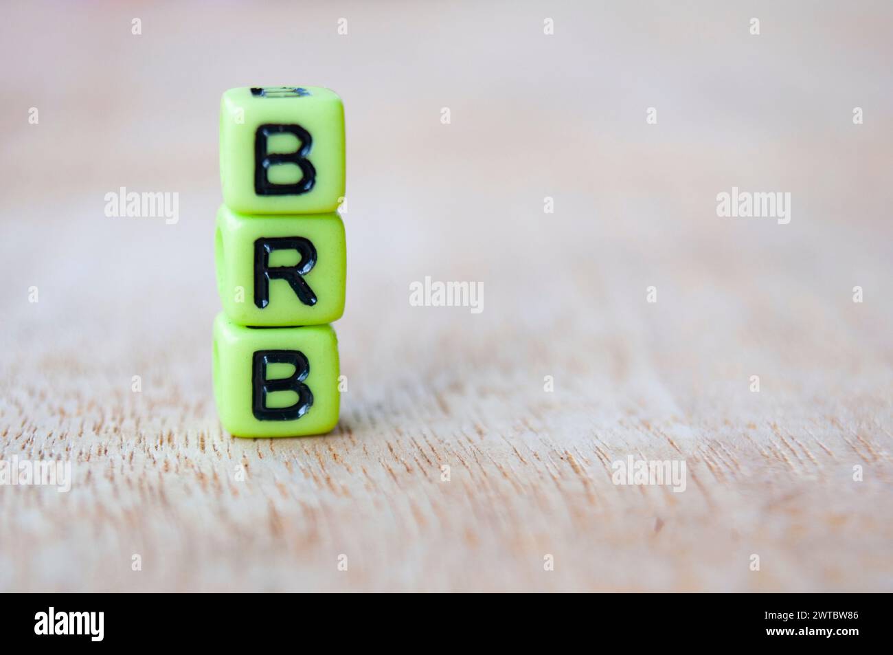 BRB represent be right back. Taking breaks concept. Stock Photo