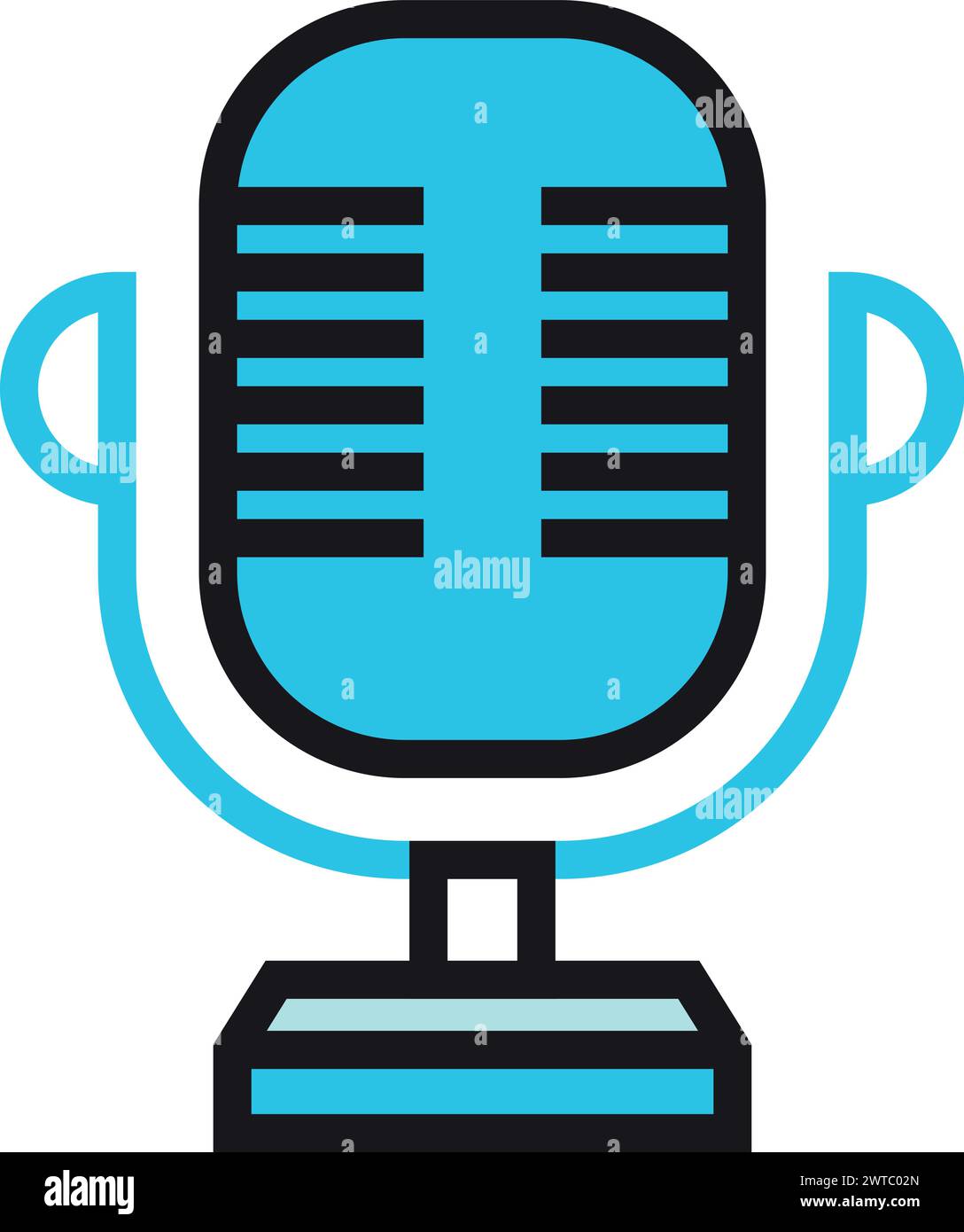 Microphone color icon. Broadcasting radio service logo Stock Vector ...